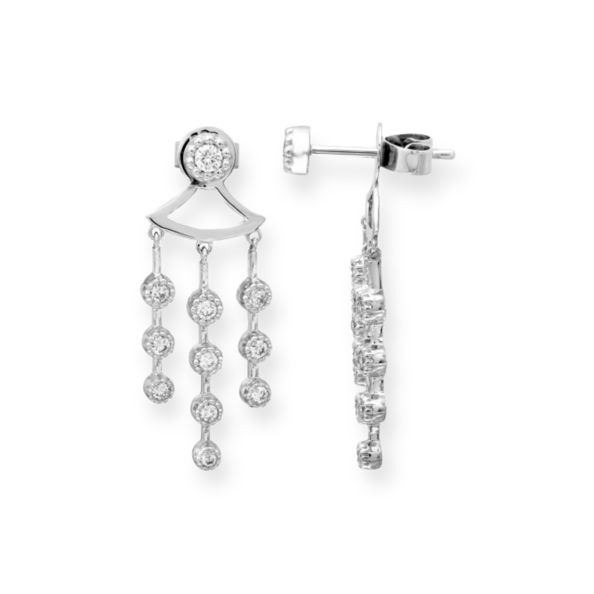 Oh You Fancy Diamond Stud Earring Jacket-Earrings-Mama Bijoux-[14kgold]-[diamonds]-[heirloom_quality]-MamaBijoux