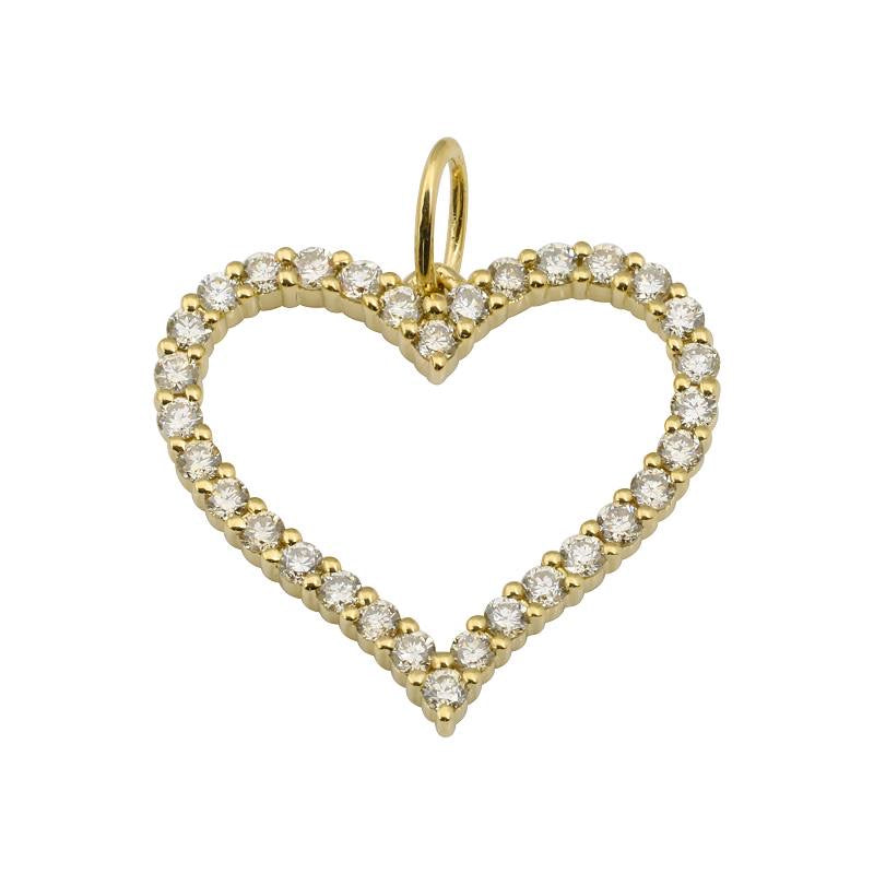 Open Heart Diamond Charm-Charms & Pendants-Mama Bijoux-[14kgold]-[diamonds]-[heirloom_quality]-MamaBijoux