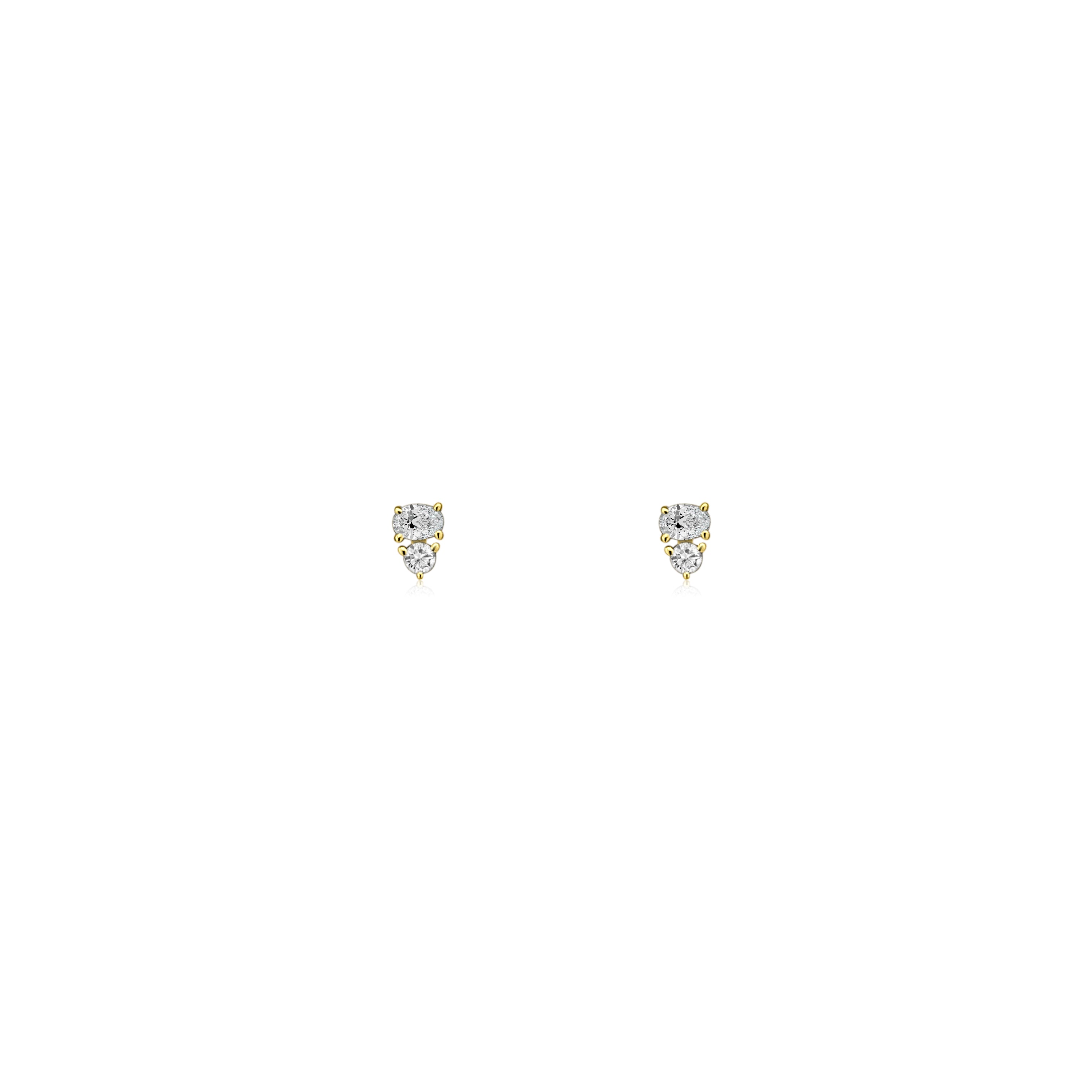 Oval & Round Diamond Studs-Earrings-Mama Bijoux-[14kgold]-[diamonds]-[heirloom_quality]-MamaBijoux