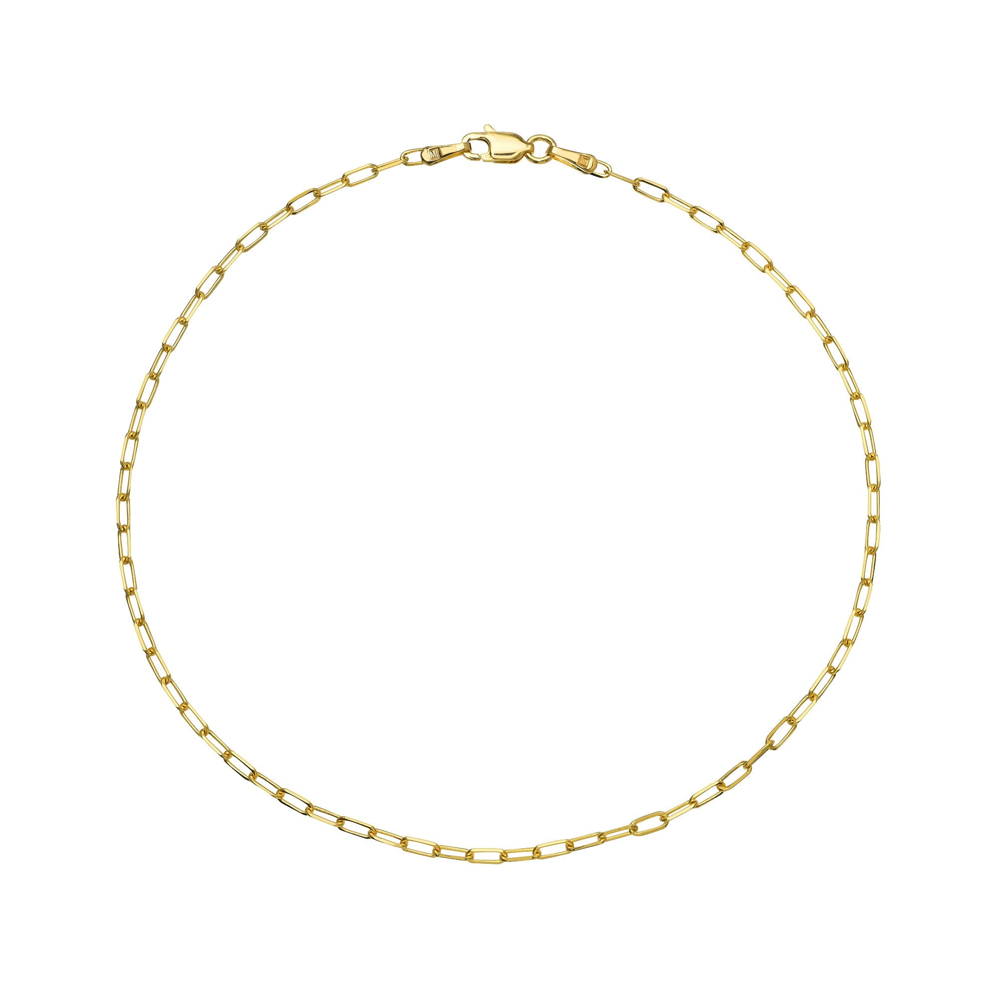 Paperclip Chain Anklet-Anklets-Mama Bijoux-[14kgold]-[diamonds]-[heirloom_quality]-MamaBijoux