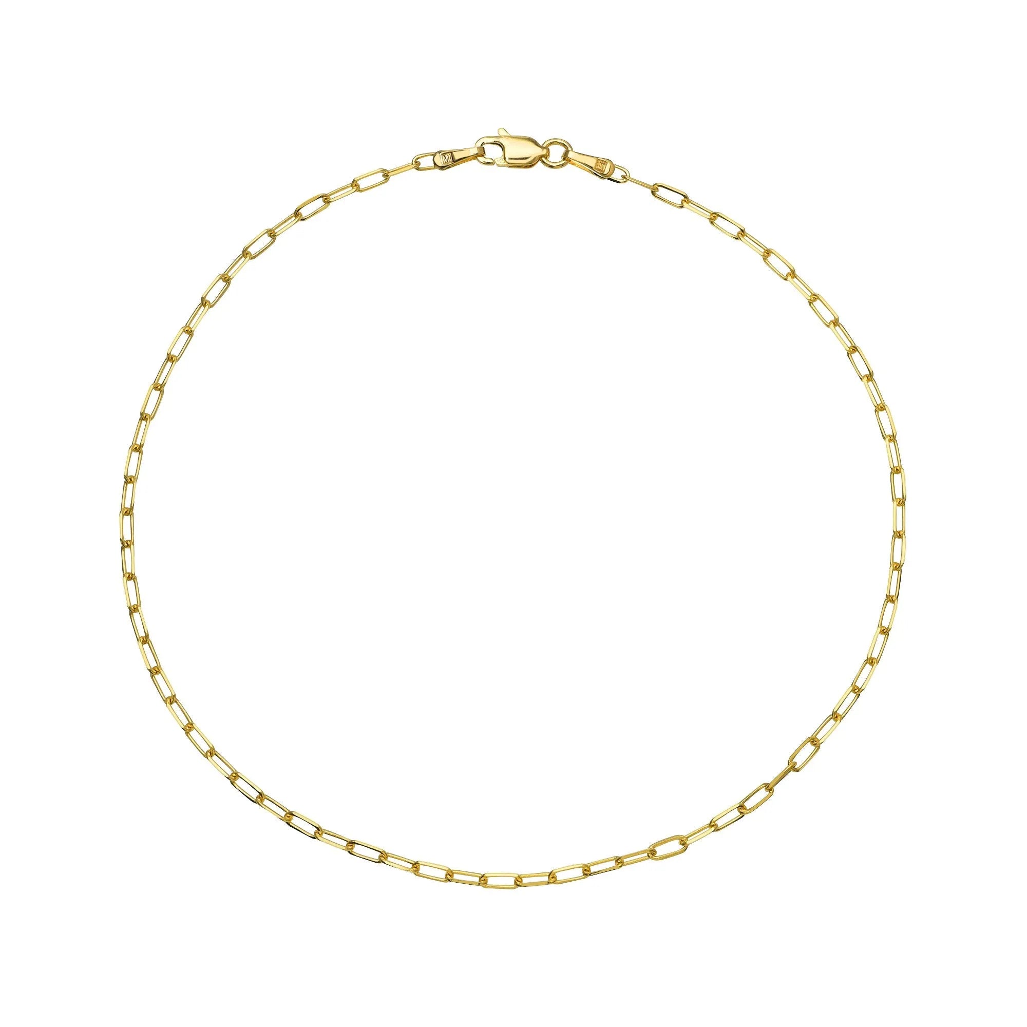 Paperclip Chain Anklet-Anklets-Mama Bijoux-[14kgold]-[diamonds]-[heirloom_quality]-MamaBijoux