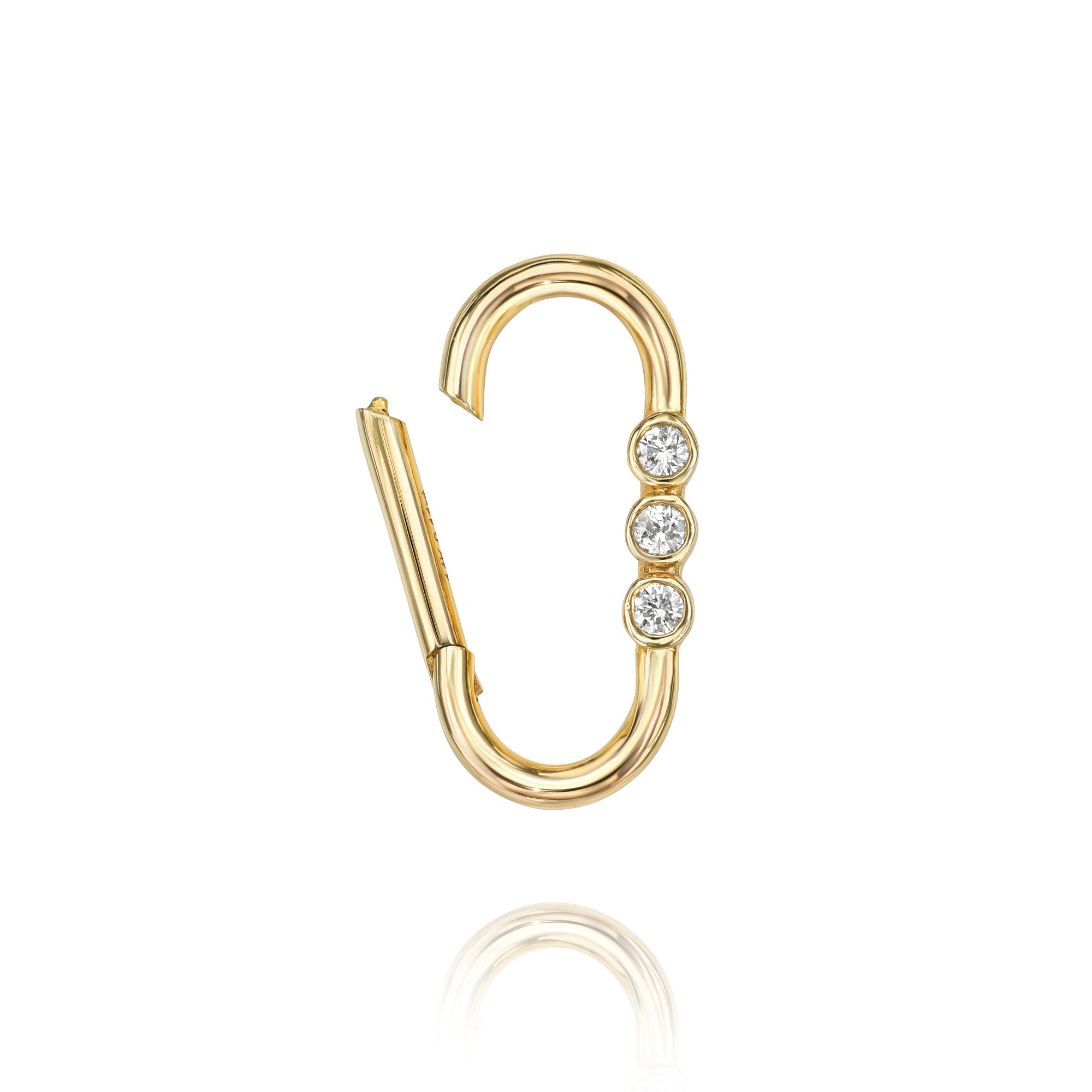 Paperclip Diamond Trio Charm Enhancer-Charm Enhancer-Mama Bijoux-[14kgold]-[diamonds]-[heirloom_quality]-MamaBijoux