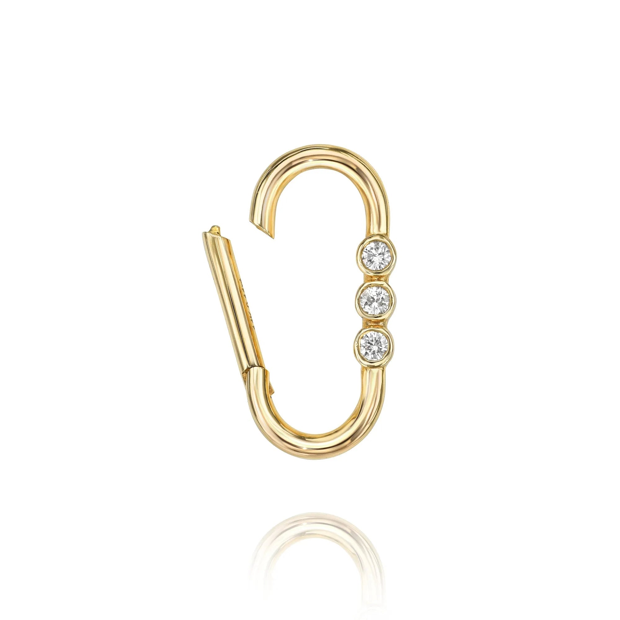 Paperclip Diamond Trio Charm Enhancer-Charm Enhancer-Mama Bijoux-[14kgold]-[diamonds]-[heirloom_quality]-MamaBijoux