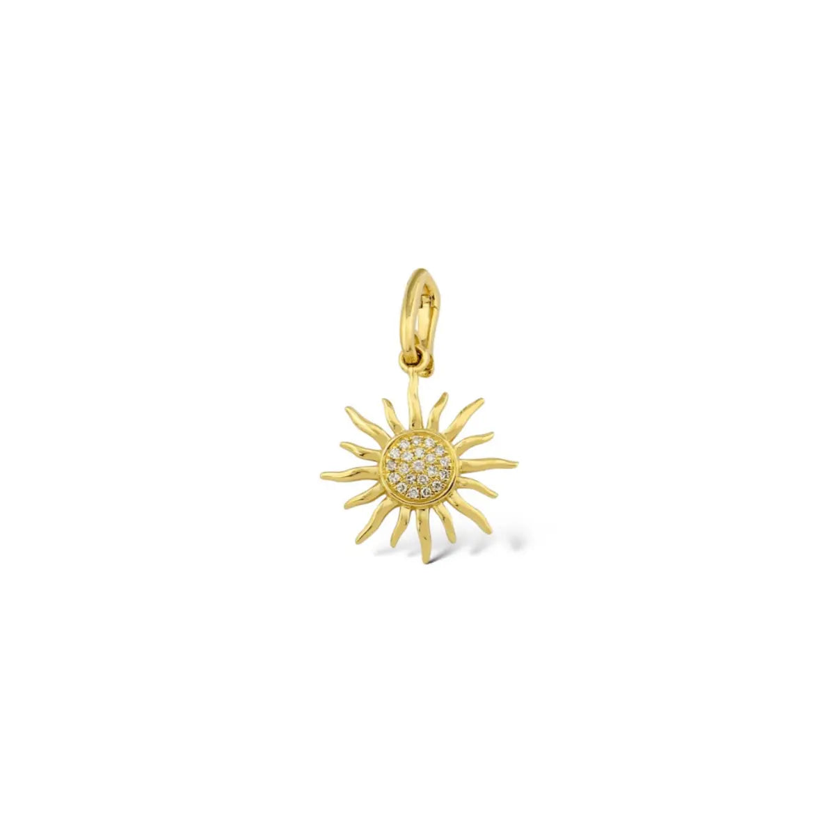 Pavé Diamond Sun Charm Mama Bijoux Fine Jewelry 14k yellow gold natural diamonds 