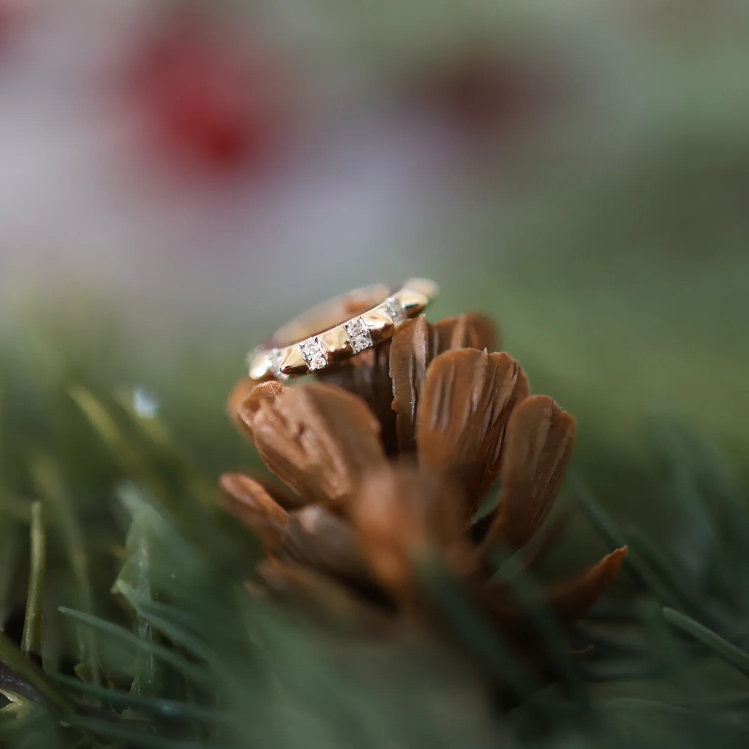 Pavé & Gold Spike Bead Charm-Charms & Pendants-Mama Bijoux