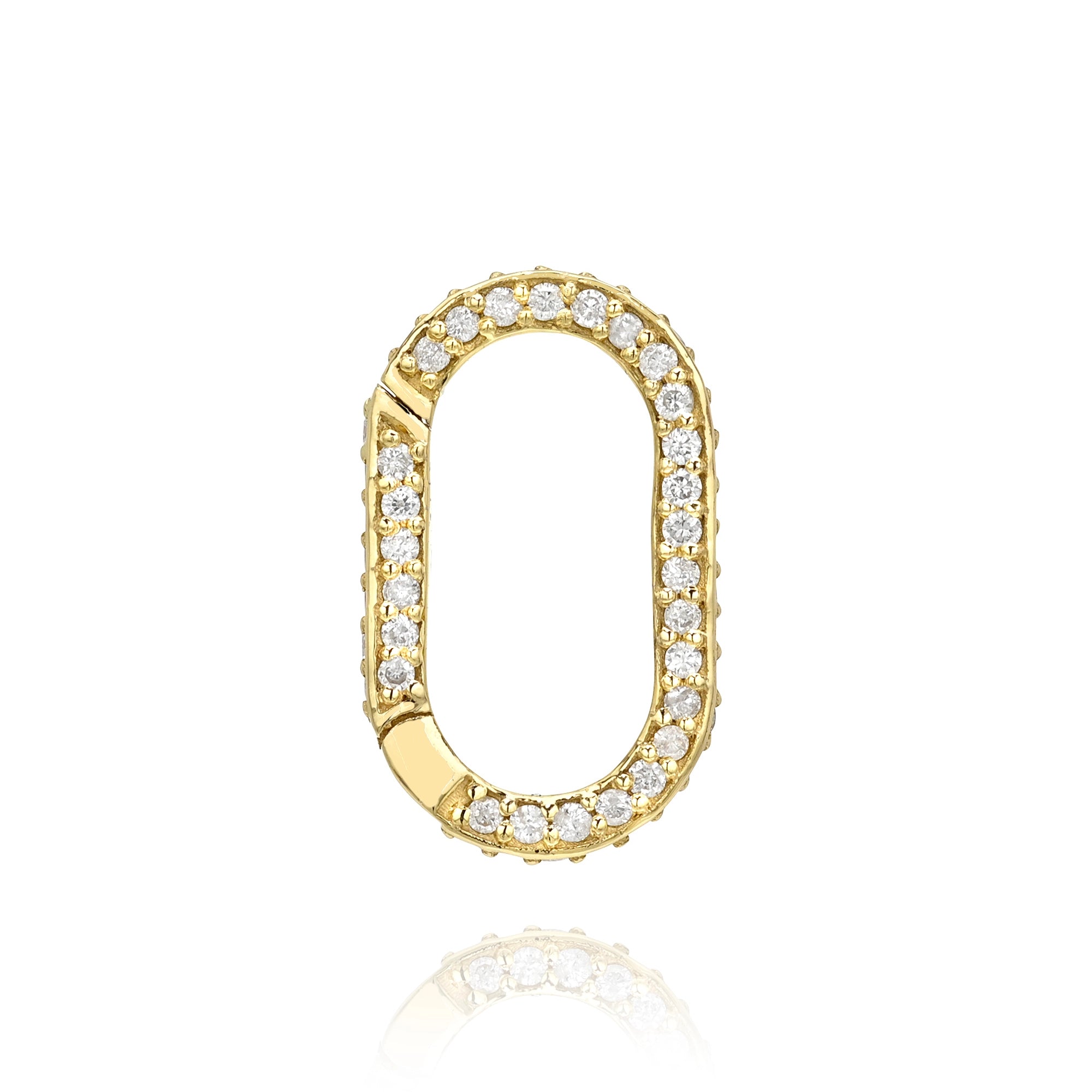 Pavé Oval Enhancer Mama Bijoux Fine Jewelry 14k yellow gold natural diamonds 