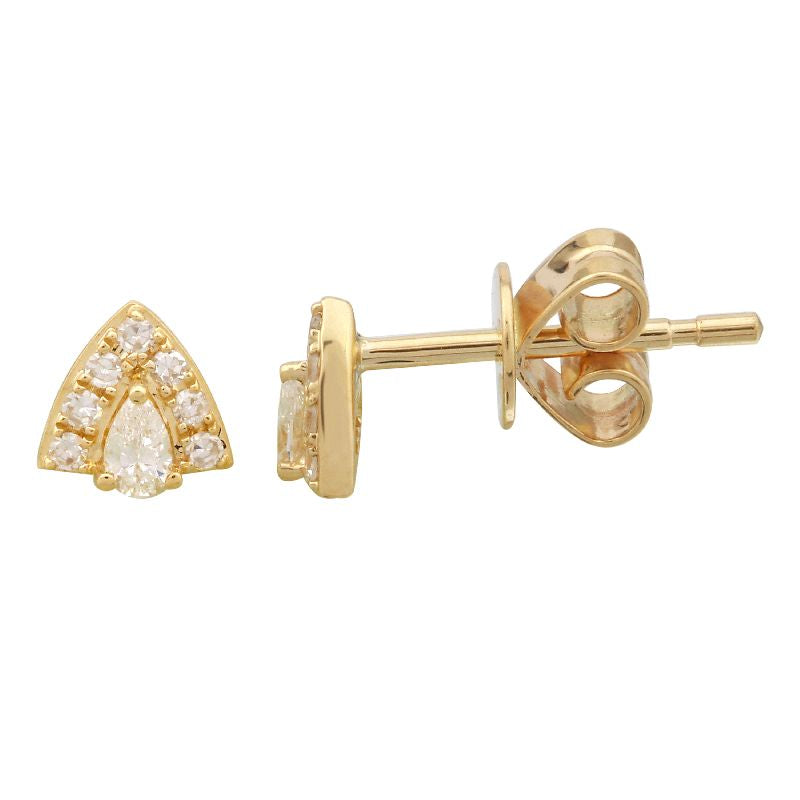 Pear & Diamond Crown Studs-Earrings-Mama Bijoux-[14kgold]-[diamonds]-[heirloom_quality]-MamaBijoux