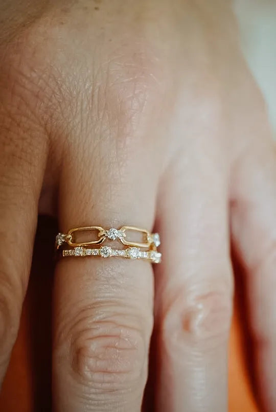 Petite Pavé Station Ring-Rings-Mama Bijoux-[14kgold]-[diamonds]-[heirloom_quality]-MamaBijoux