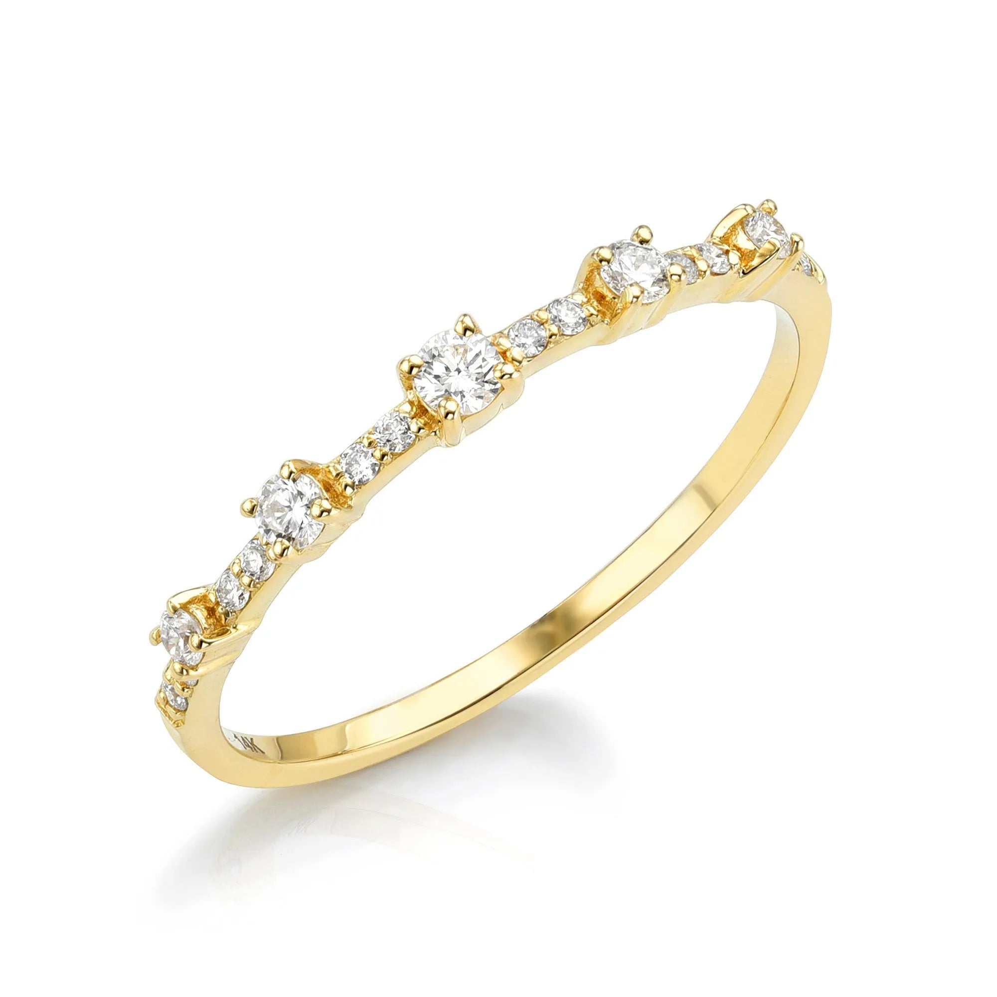 Petite Pavé Station Ring-Rings-Mama Bijoux-[14kgold]-[diamonds]-[heirloom_quality]-MamaBijoux
