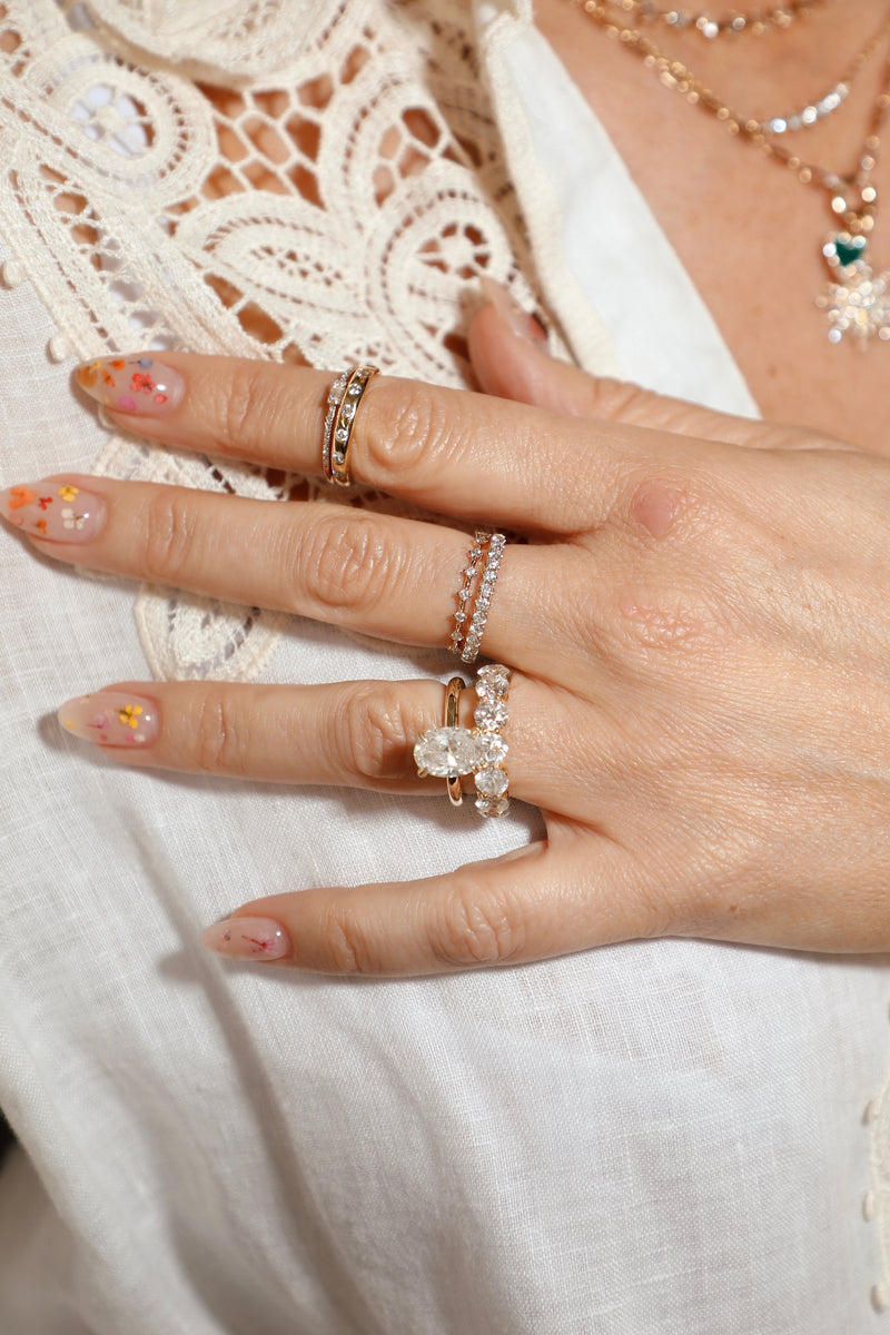 Lucky 7 Diamond Gypsy Stacking Ring