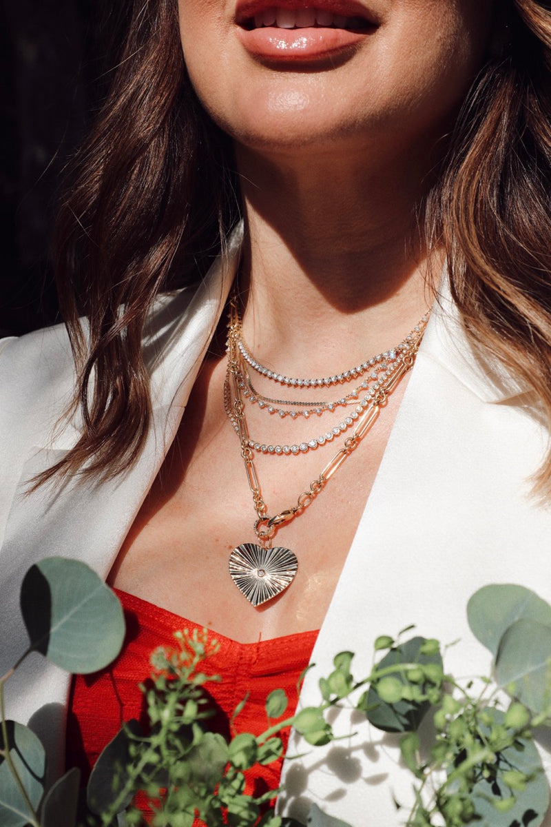Three Prongs Half Tennis Necklace – Almas Jewelry