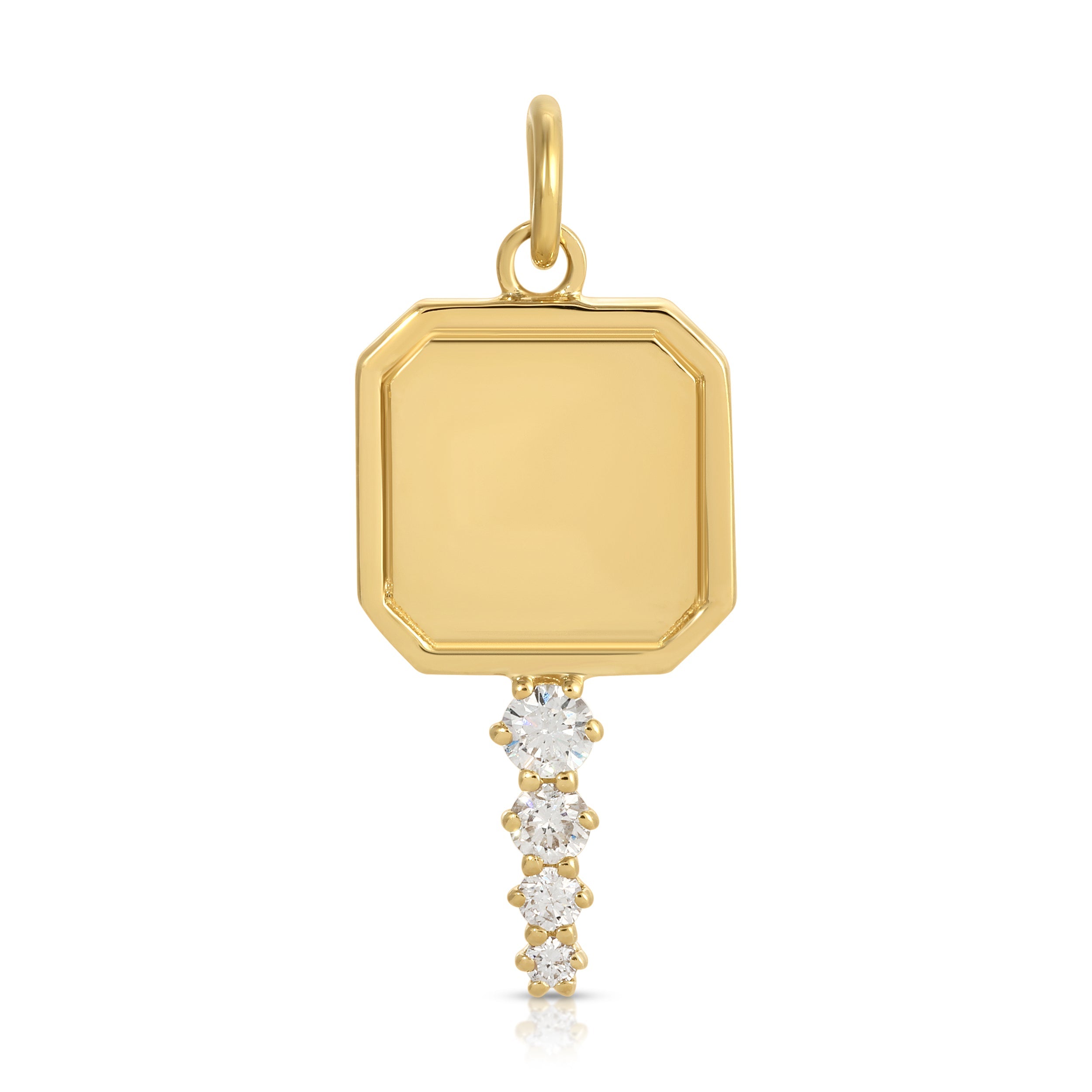 Pickleball Paddle Gold & Diamond Charm-Charms & Pendants-Mama Bijoux-[14kgold]-[diamonds]-[heirloom_quality]-MamaBijoux