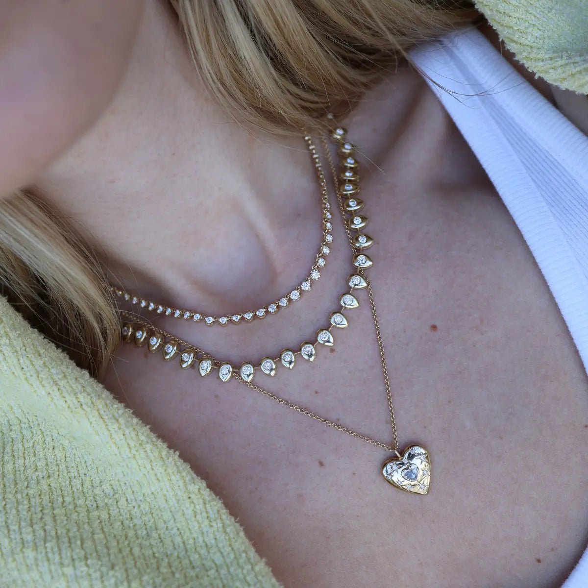 Mama Bijoux Fine Jewelry 14k yellow gold natural white diamonds