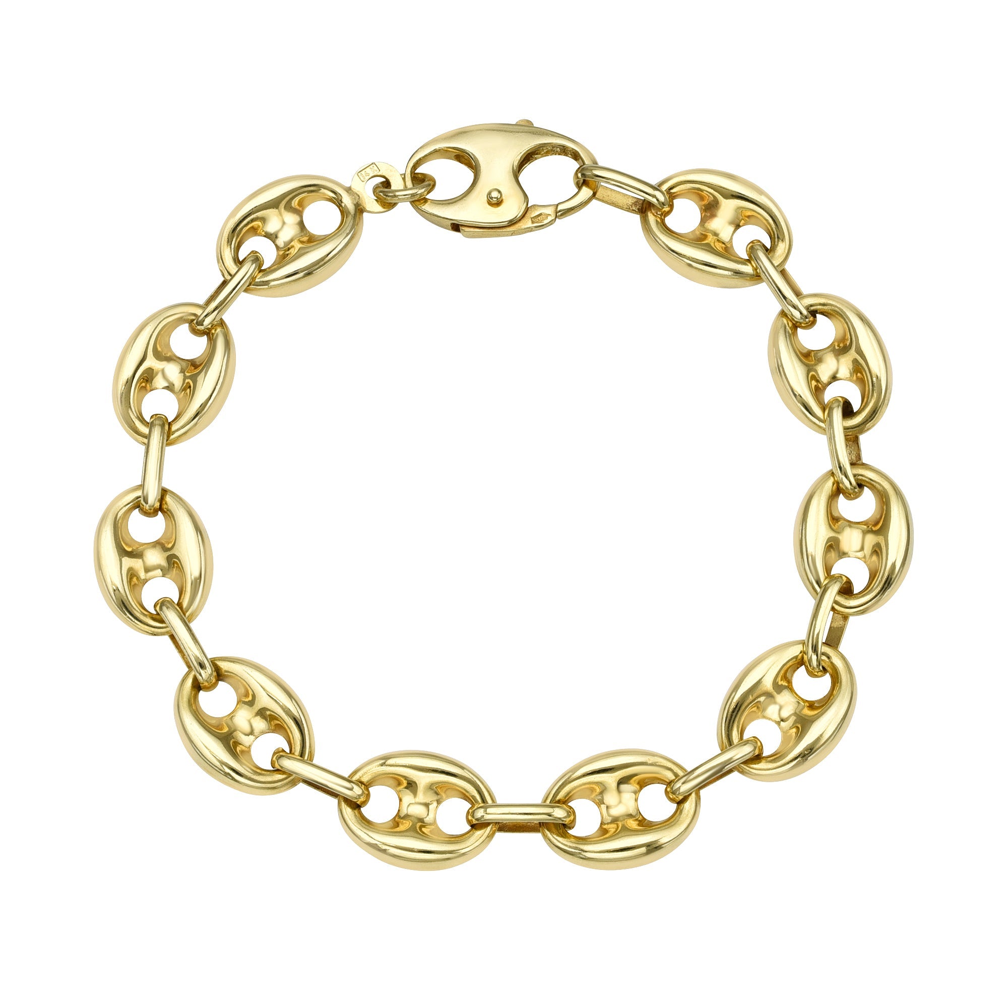 Puffy Mariner Link Bracelet-Bracelets-Mama Bijoux-[14kgold]-[diamonds]-[heirloom_quality]-MamaBijoux