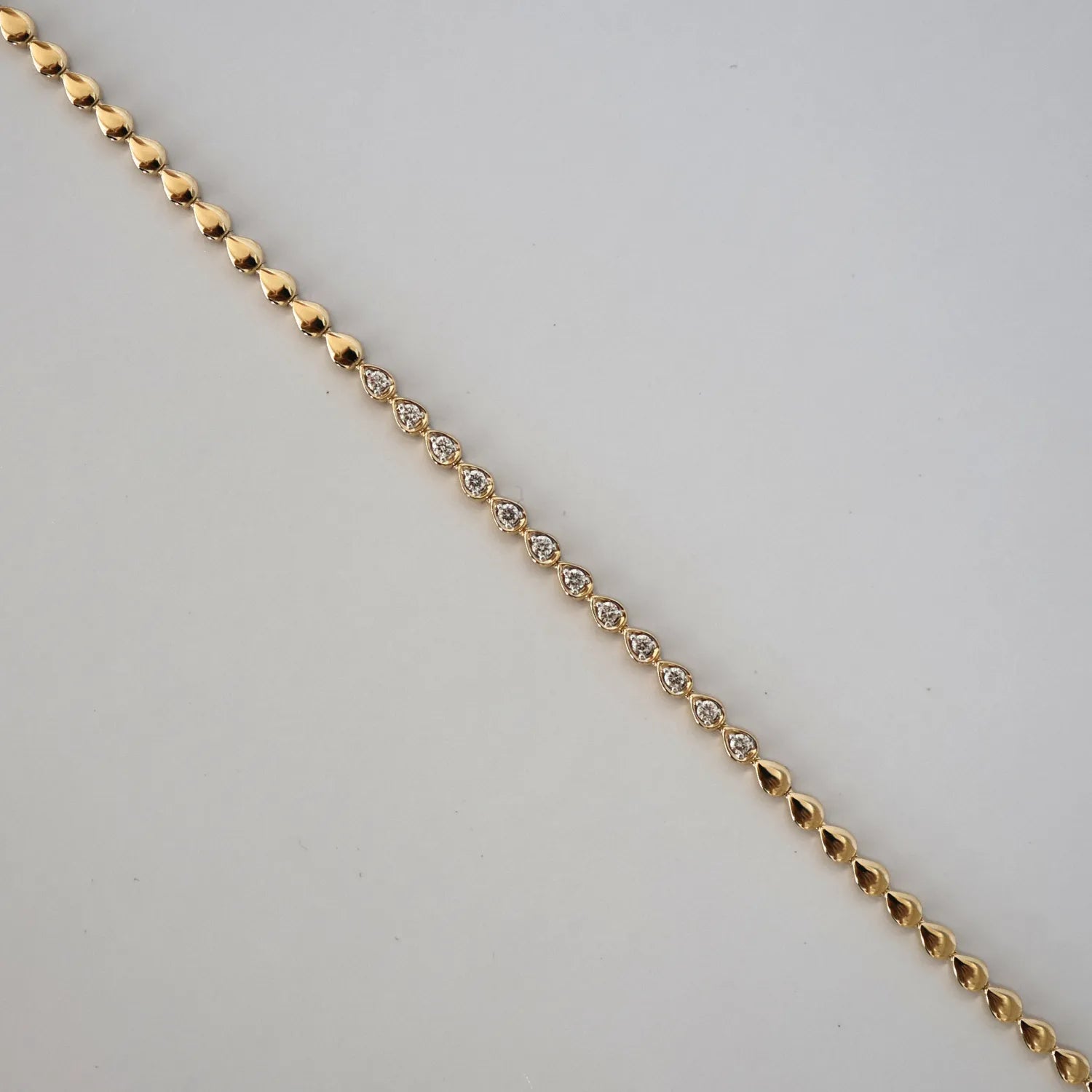 Round Diamond Pear Set Diamond Bracelet-Bracelets-Mama Bijoux