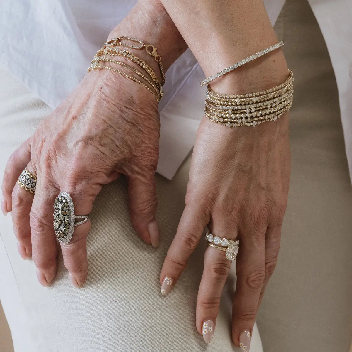Scattered Diamond & Gold Bead Flexible Bangle 14k yellow gold, natural diamonds, Mama Bijoux Fine Jewelry 