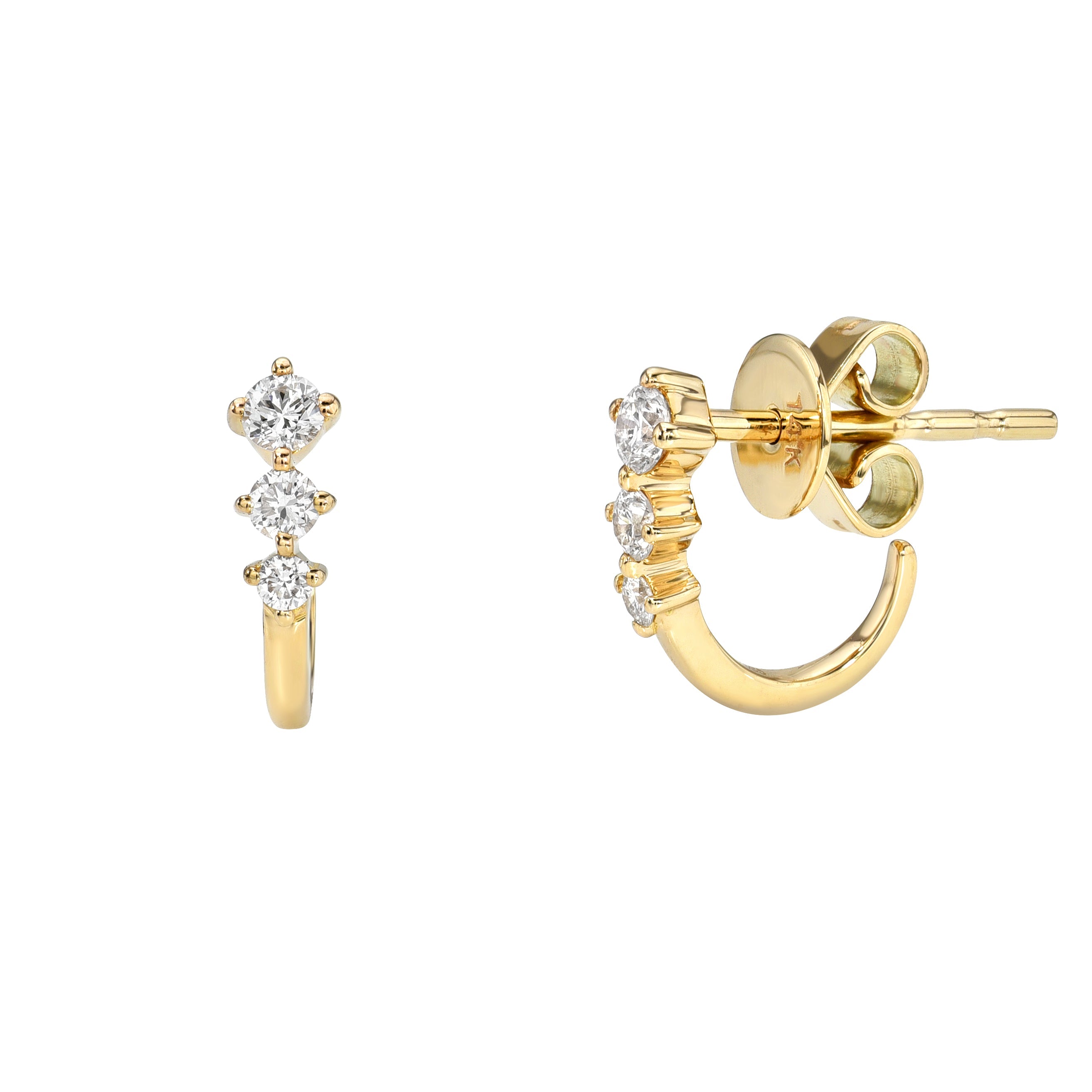 Shared Prong Diamond Lobe Studs-Earrings-Mama Bijoux-[14kgold]-[diamonds]-[heirloom_quality]-MamaBijoux