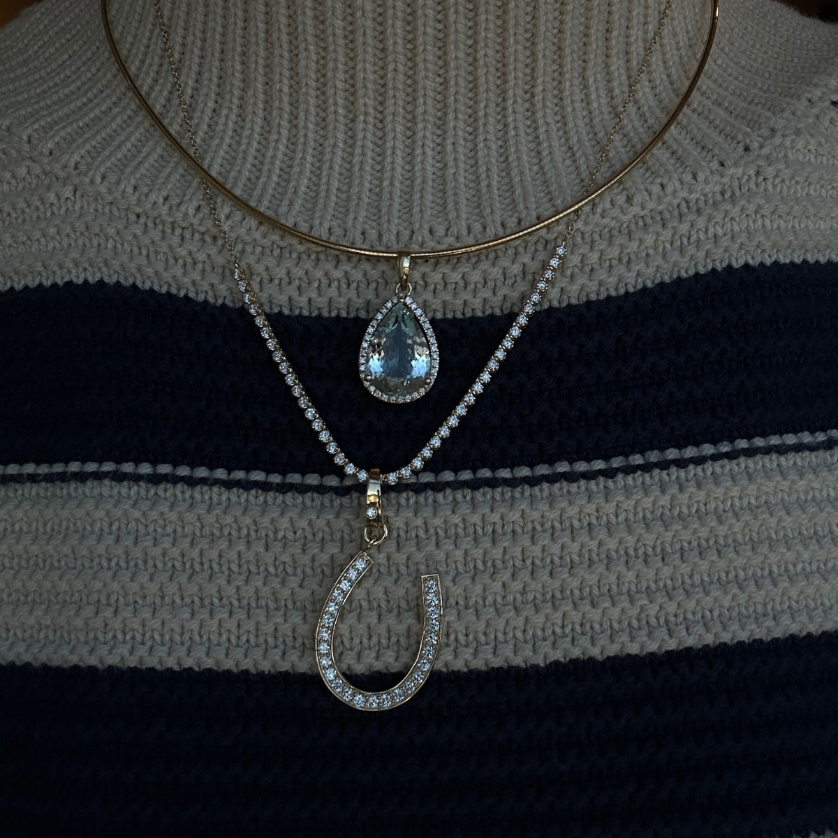 Blue Topaz Teardrop Pendant