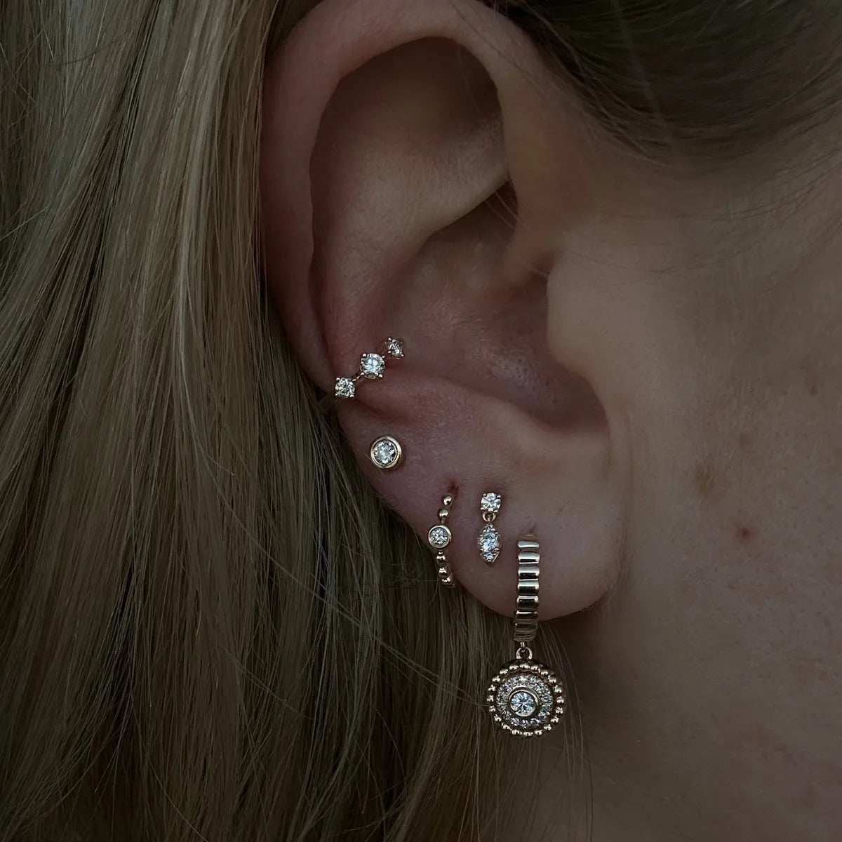 Illusion Marquise Diamond Drop Studs-Earrings-Mama Bijoux