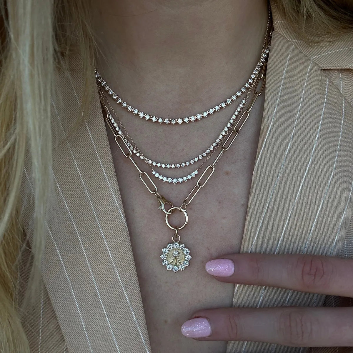 La Princess Diamond Bar Necklace-Necklaces-Mama Bijoux