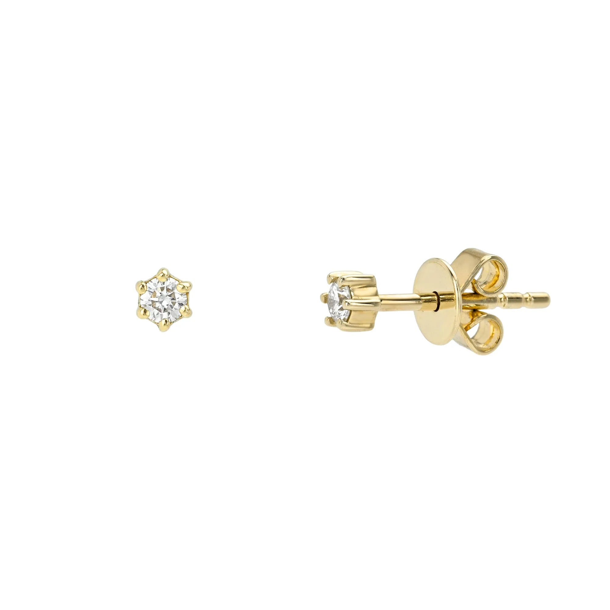 Six Prong Diamond Studs-Mama Bijoux