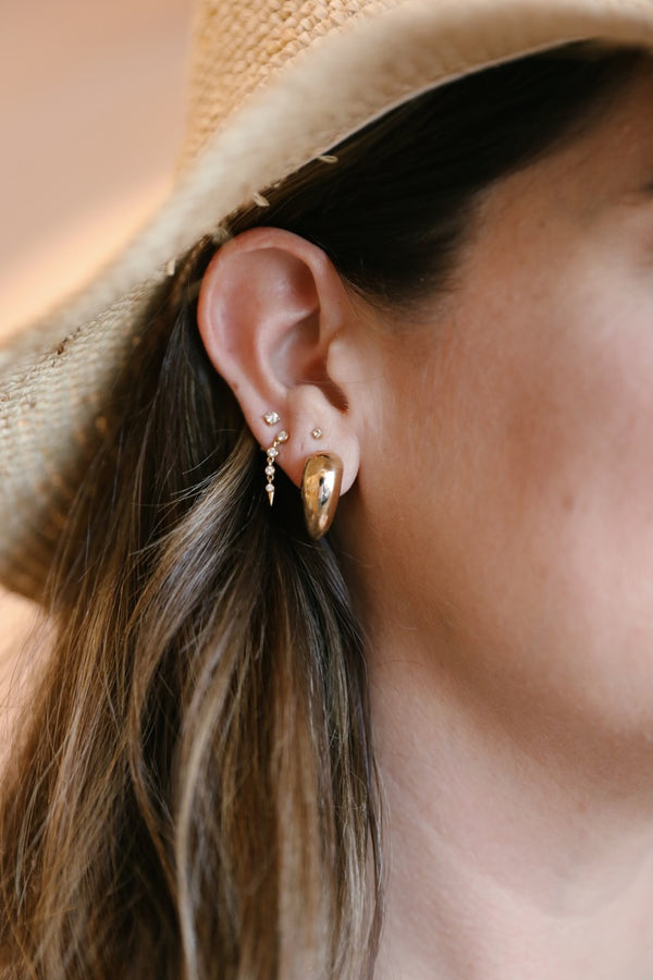 Smooth Drop Gold Earrings