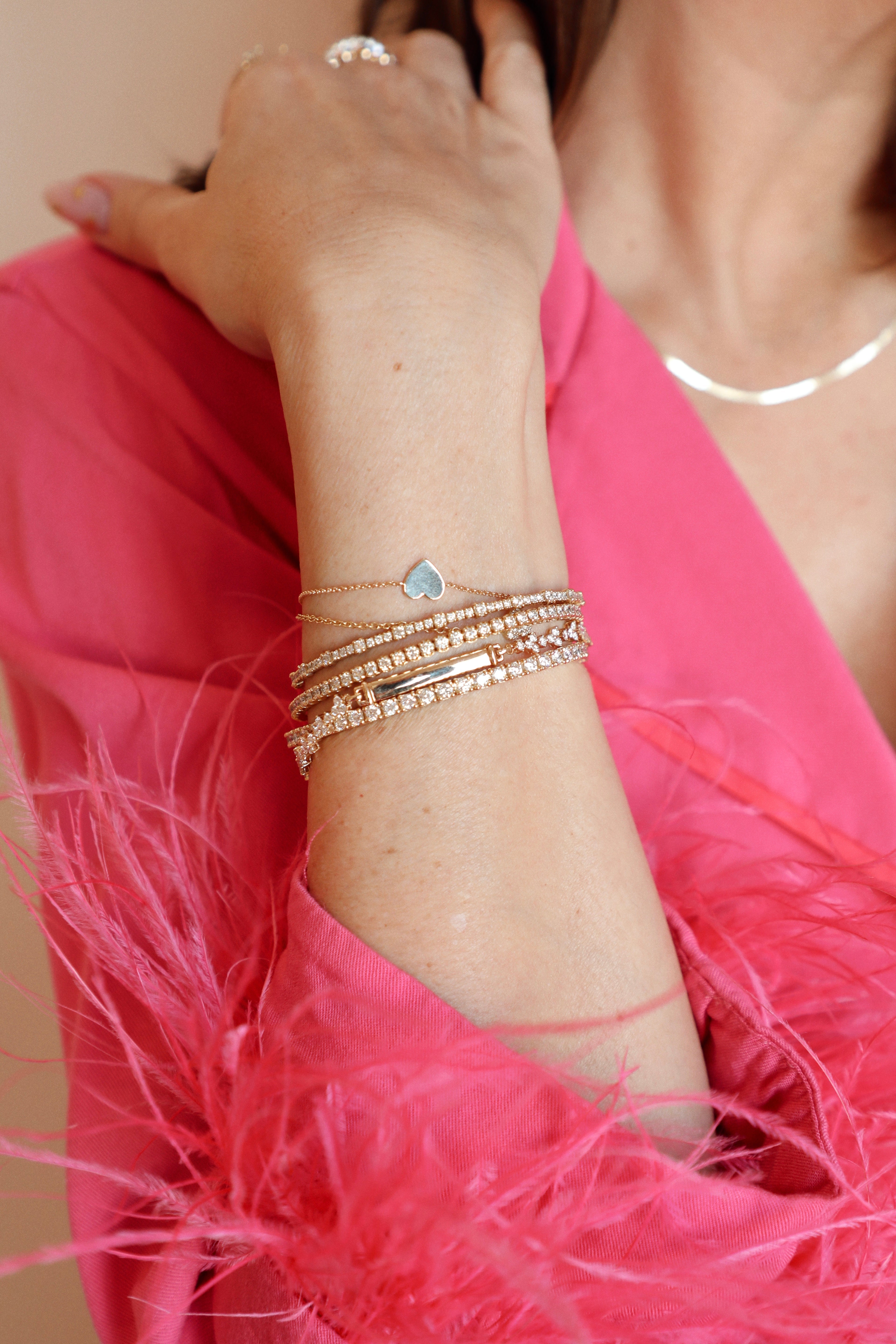 Station Diamond Flexible Bangle-Mama Bijoux-[14kgold]-[diamonds]-[heirloom_quality]-MamaBijoux