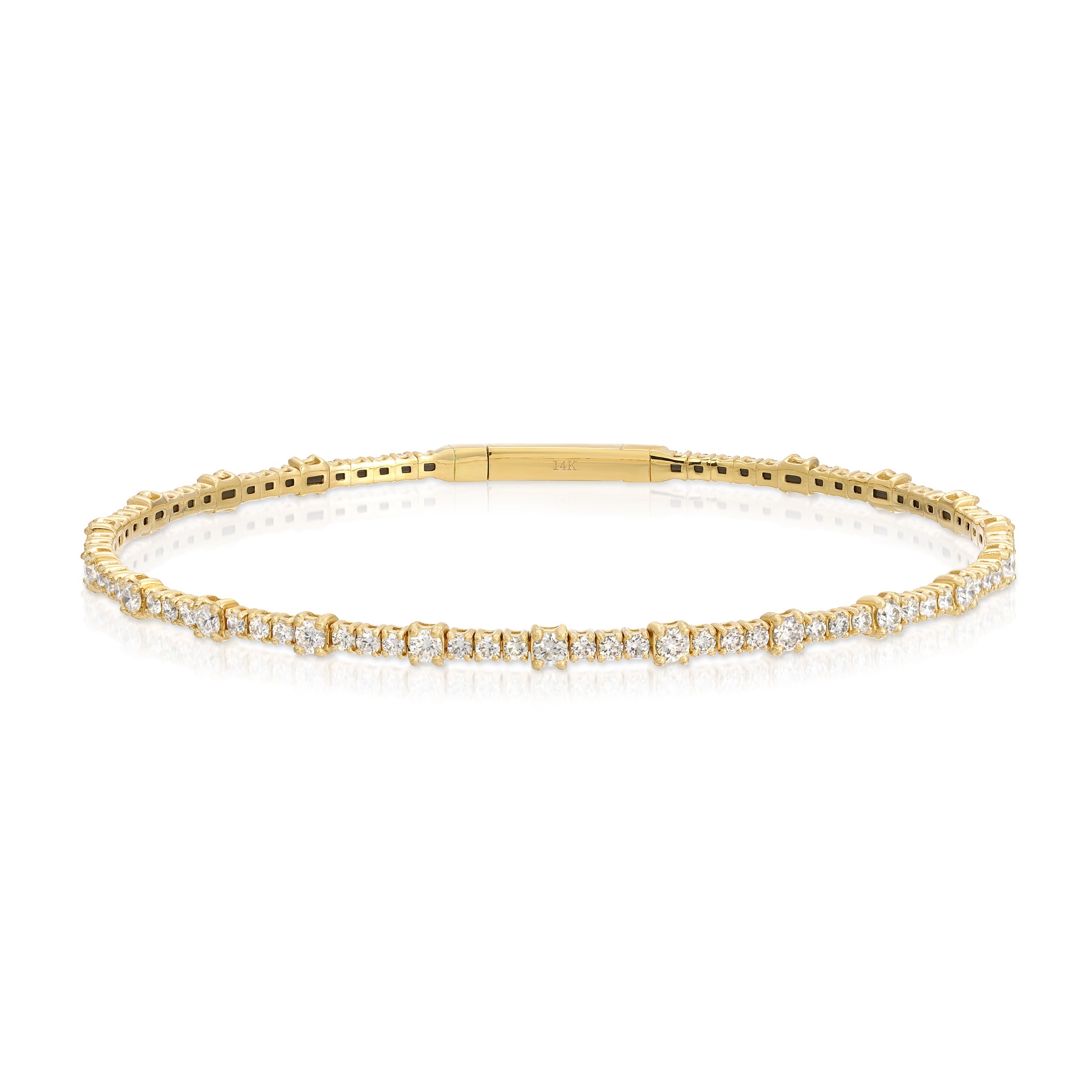 Station Diamond Flexible Bangle-Mama Bijoux-[14kgold]-[diamonds]-[heirloom_quality]-MamaBijoux