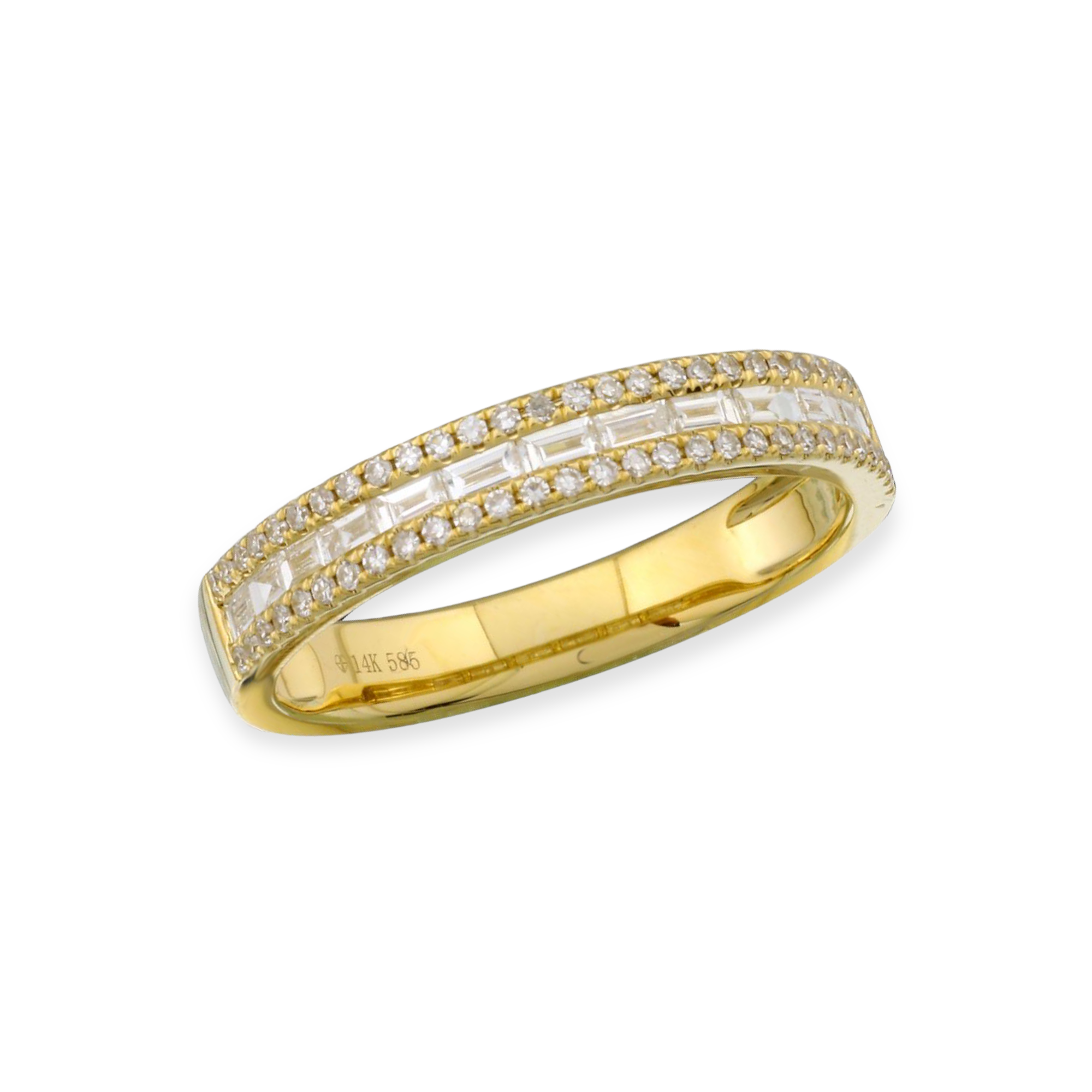 Stunner Baguette & Round Diamond Ring-Rings-Mama Bijoux-[14kgold]-[diamonds]-[heirloom_quality]-MamaBijoux