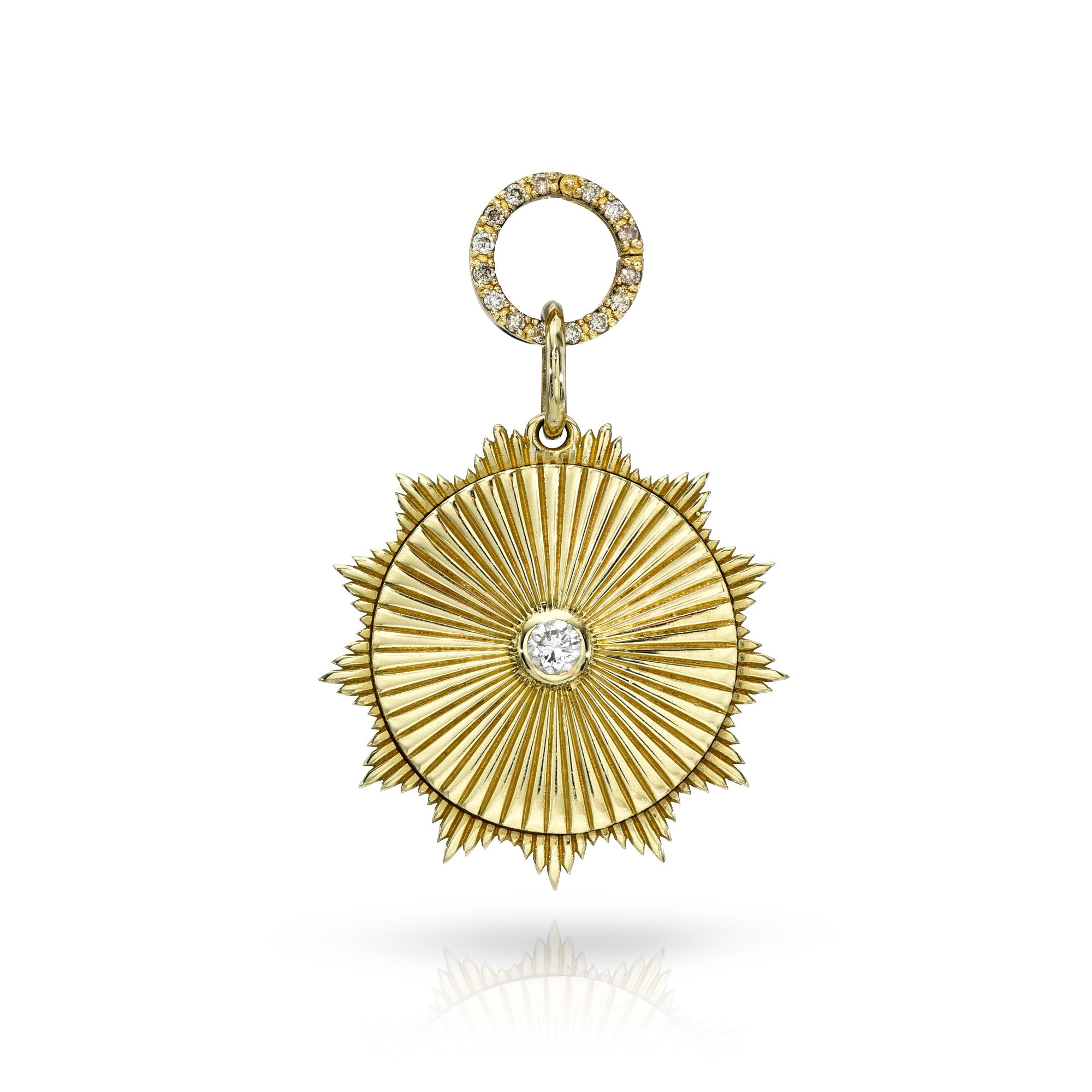 Sun Pendant-Charms & Pendants-Mama Bijoux-[14kgold]-[diamonds]-[heirloom_quality]-MamaBijoux