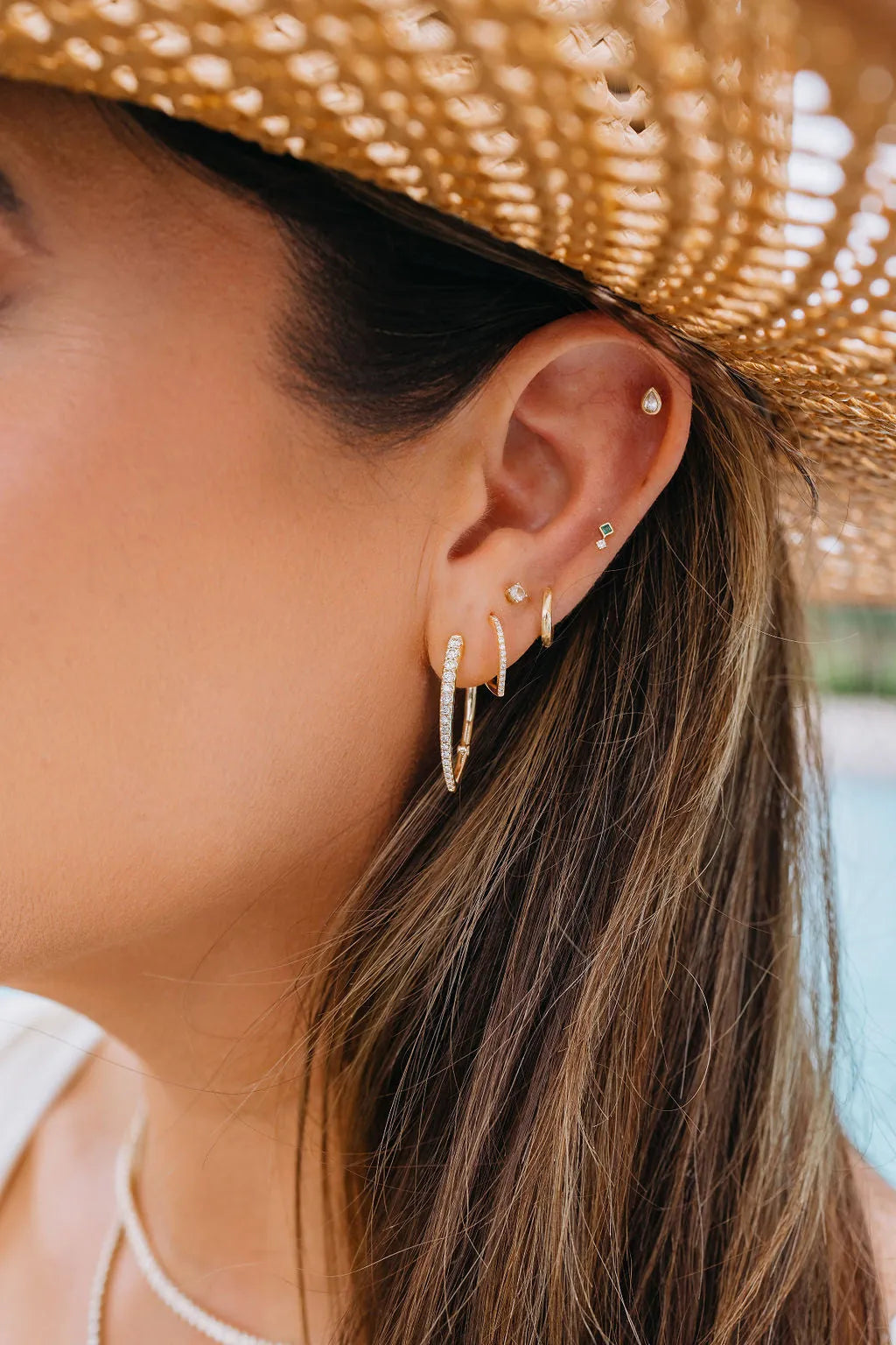Teardrop Diamond Hoops-Earrings-Mama Bijoux-[14kgold]-[diamonds]-[heirloom_quality]-MamaBijoux
