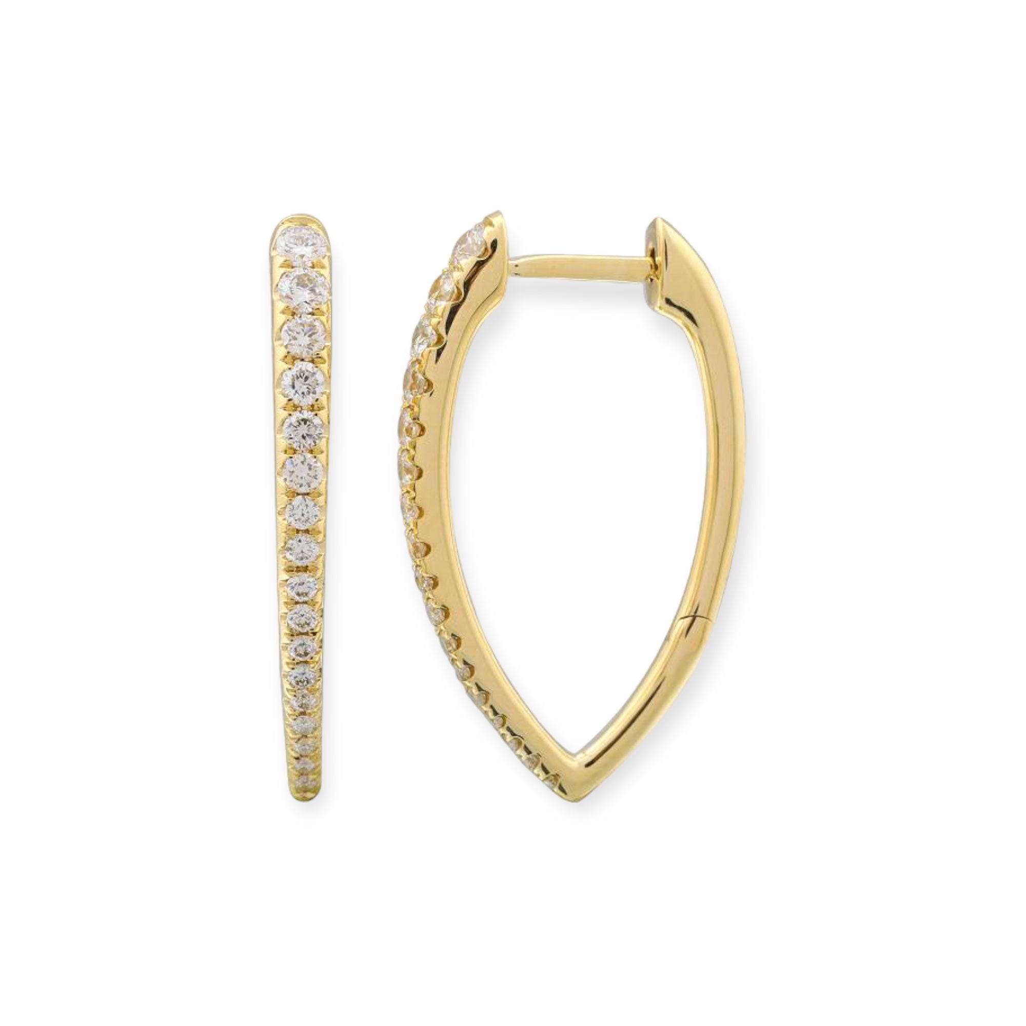 Teardrop Diamond Hoops-Earrings-Mama Bijoux-[14kgold]-[diamonds]-[heirloom_quality]-MamaBijoux