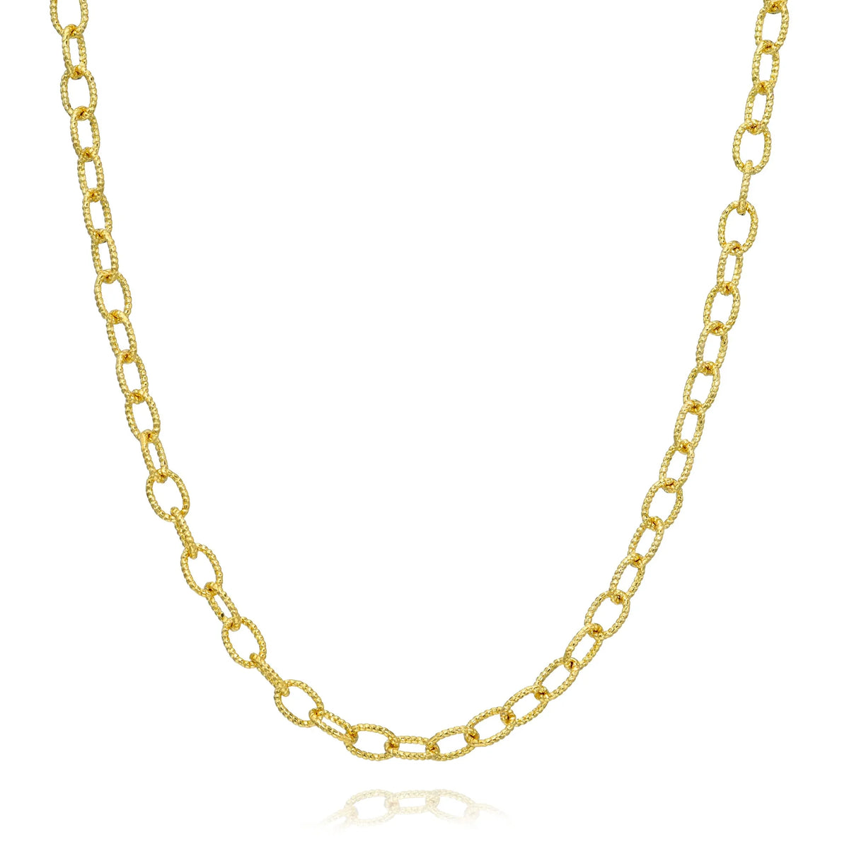 【完売品】US三軒茶屋 Oval Link Wallet Chain ロング Textured Oval Link Chain Necklace