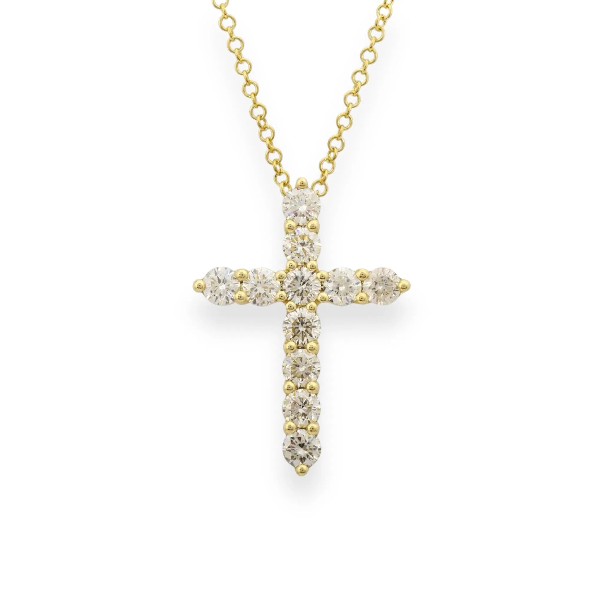 The Perfect Diamond Cross Necklace-Necklaces-Mama Bijoux-[14kgold]-[diamonds]-[heirloom_quality]-MamaBijoux