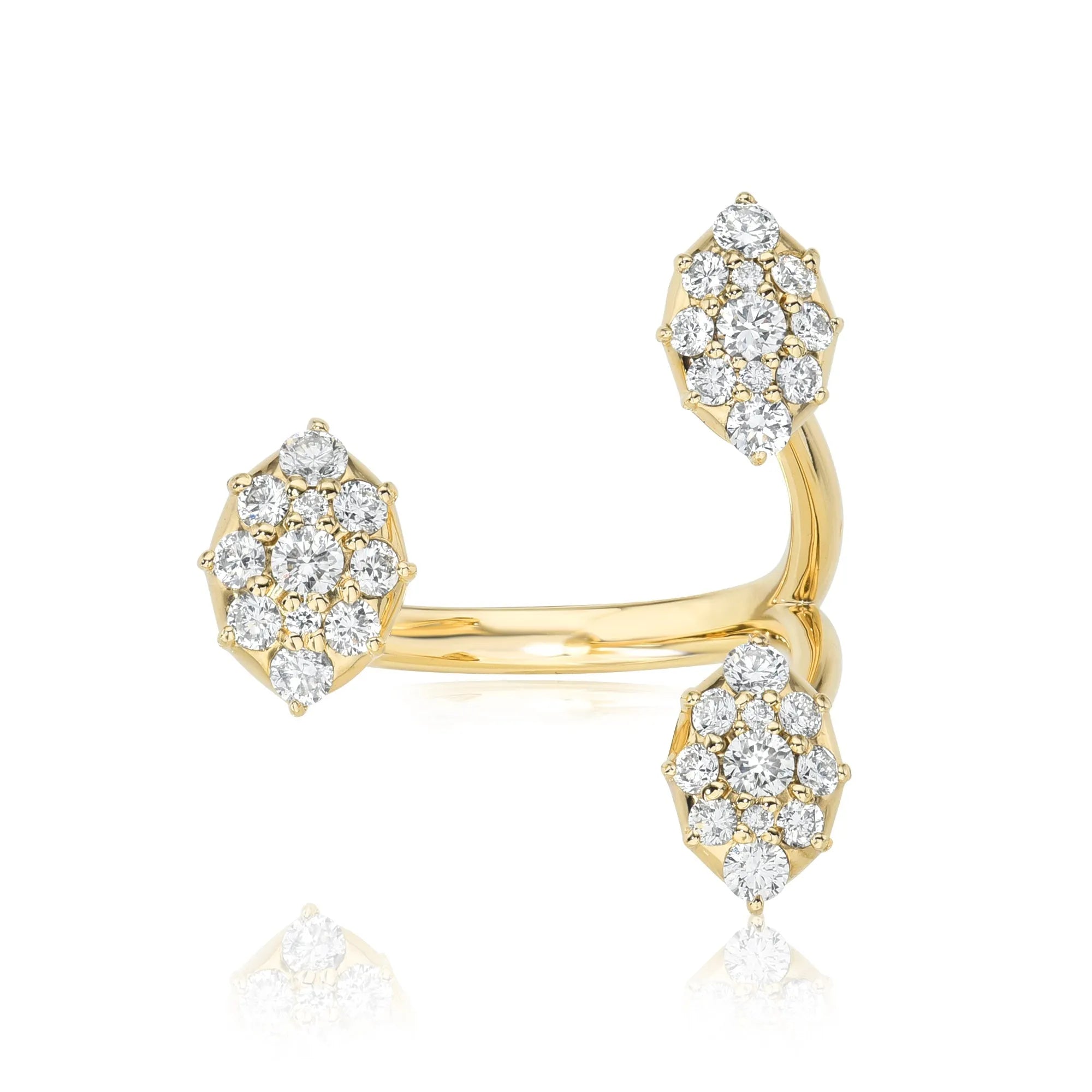 Three Cluster Diamond Floating Ring-Rings-Mama Bijoux-[14kgold]-[diamonds]-[heirloom_quality]-MamaBijoux