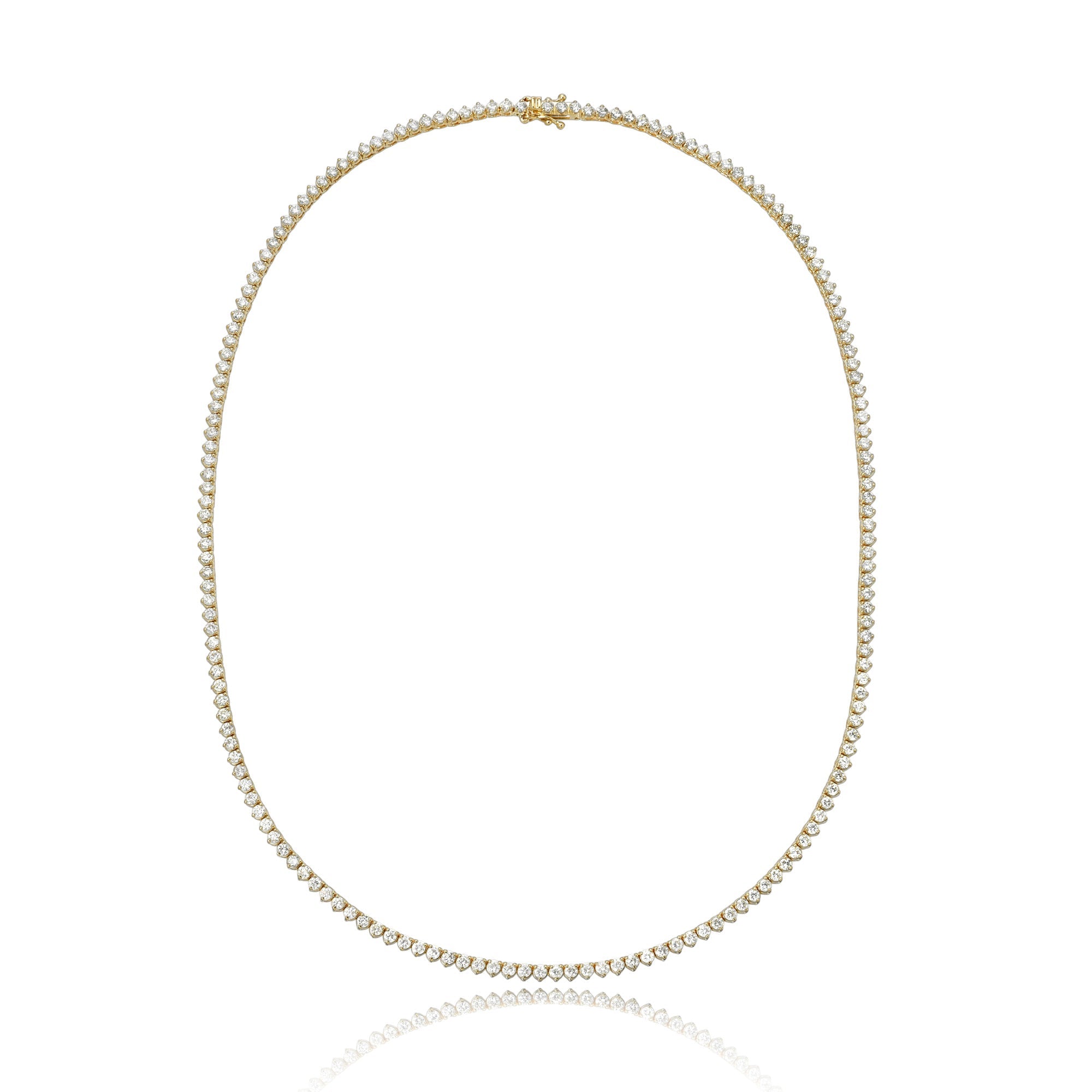 Three Prong Diamond Tennis Necklace (6.13ct)-Necklaces-Mama Bijoux-[14kgold]-[diamonds]-[heirloom_quality]-MamaBijoux