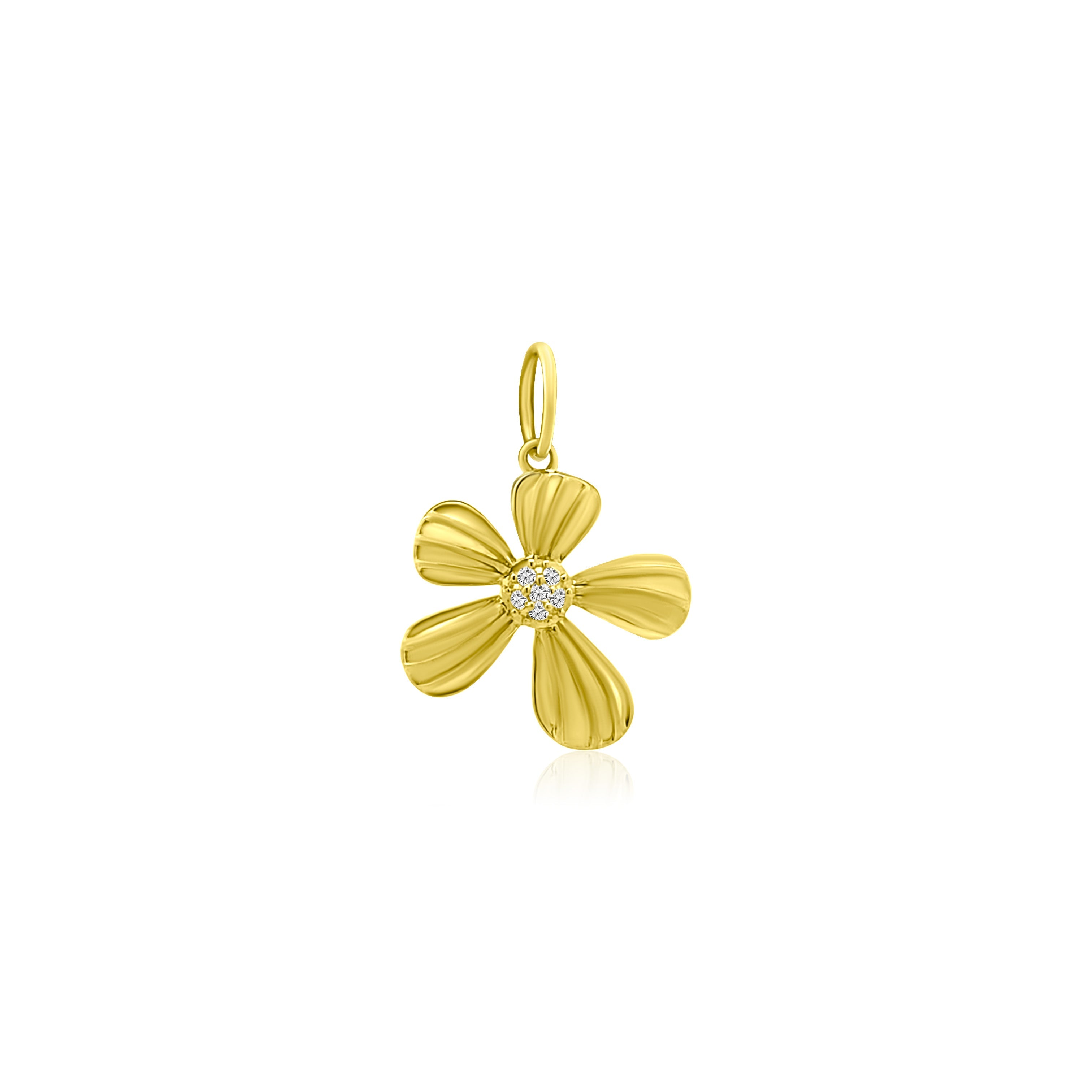 Tropical Flower Pendant-Charms & Pendants-Mama Bijoux-[14kgold]-[diamonds]-[heirloom_quality]-MamaBijoux