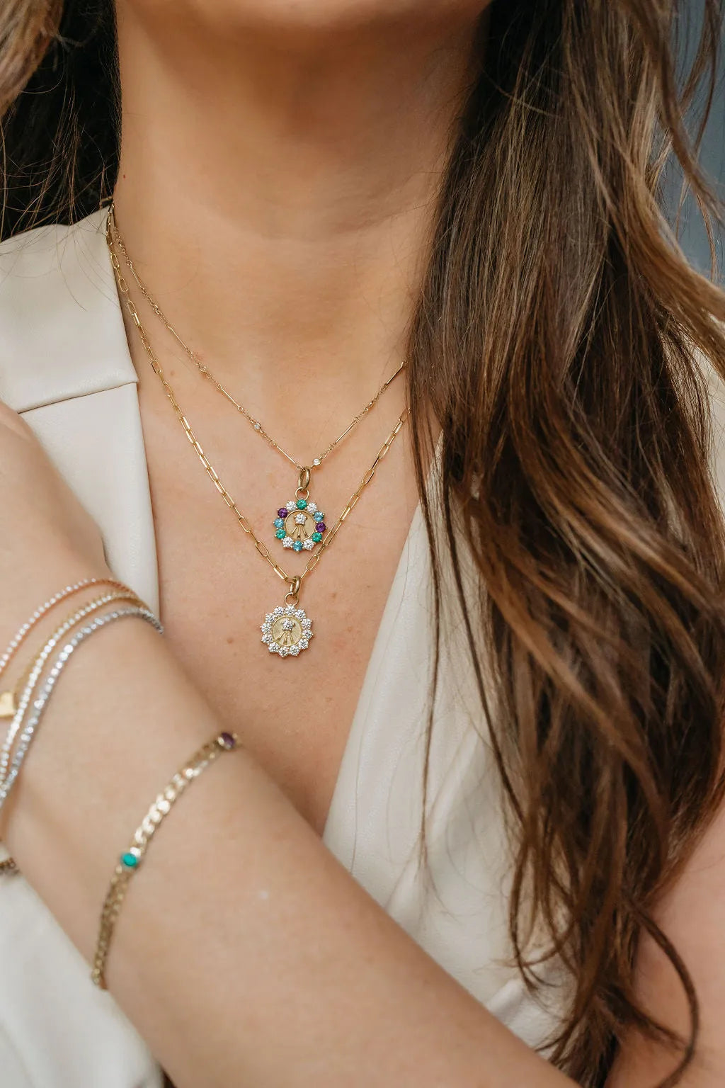 Warrior Goddess Charm-Charms & Pendants-Mama Bijoux-[14kgold]-[diamonds]-[heirloom_quality]-MamaBijoux