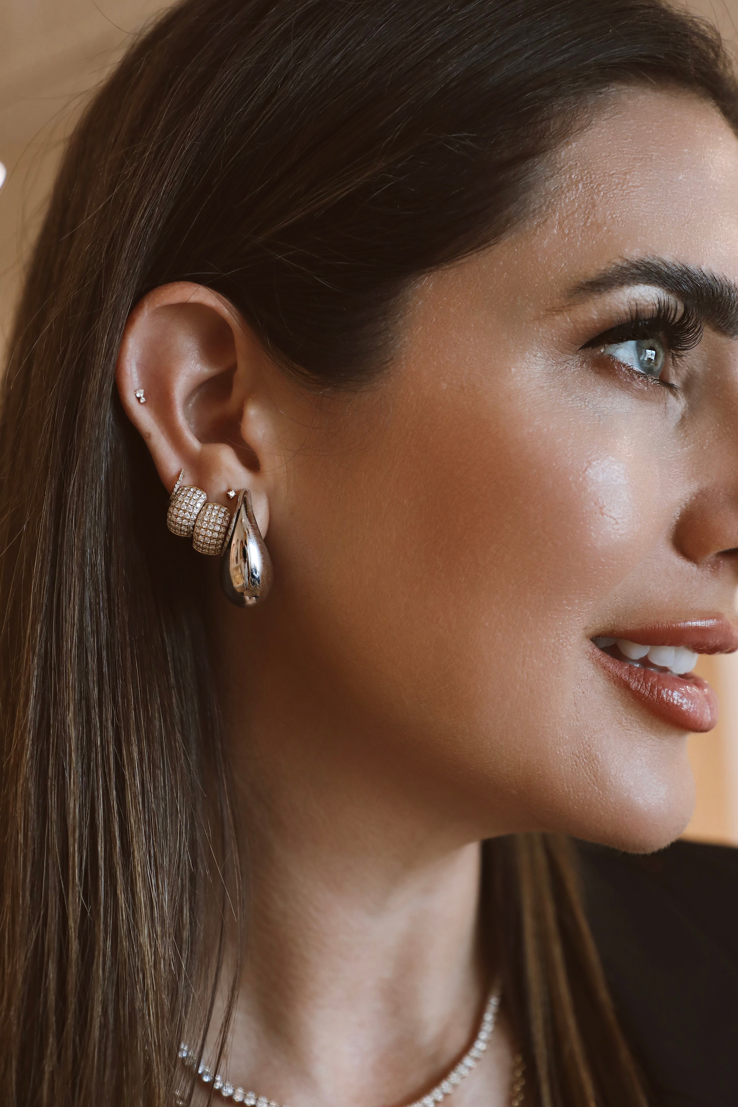 White Gold Large Teardrop Earrings-Earrings-Mama Bijoux-[14kgold]-[diamonds]-[heirloom_quality]-MamaBijoux