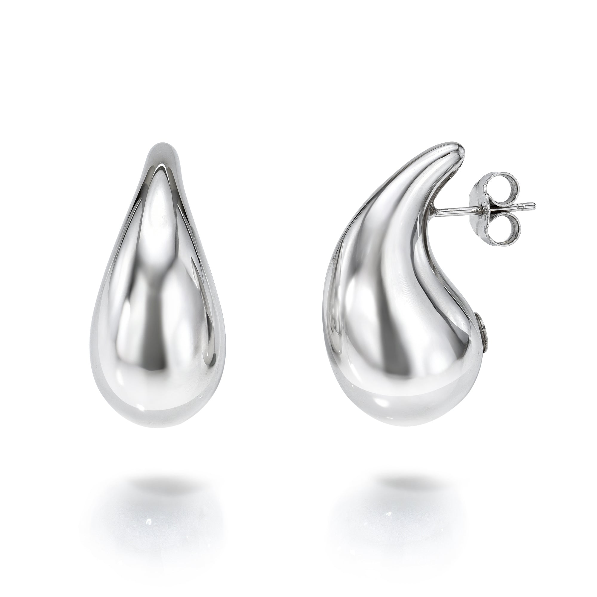 White Gold Large Teardrop Earrings-Earrings-Mama Bijoux-[14kgold]-[diamonds]-[heirloom_quality]-MamaBijoux