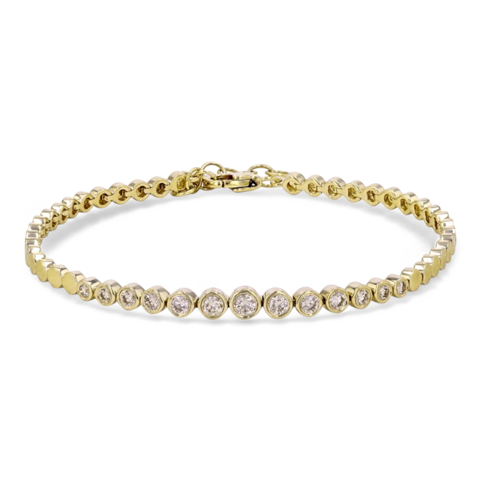 Mini Bezel Diamond & Gold Disc Tennis Bracelet