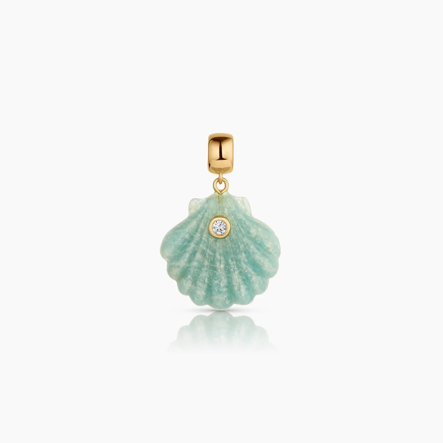Coquille Amazonite Bail Charm-Mama Bijoux