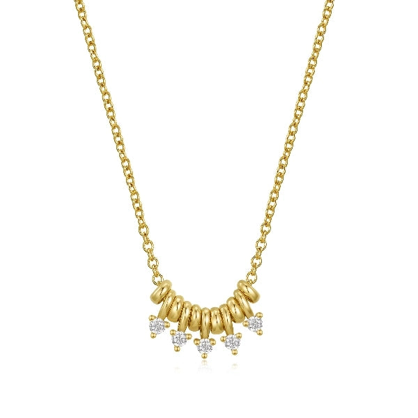 diamond bead party necklace Mama Bijoux Fine Jewelry natural diamonds 14k yellow gold 