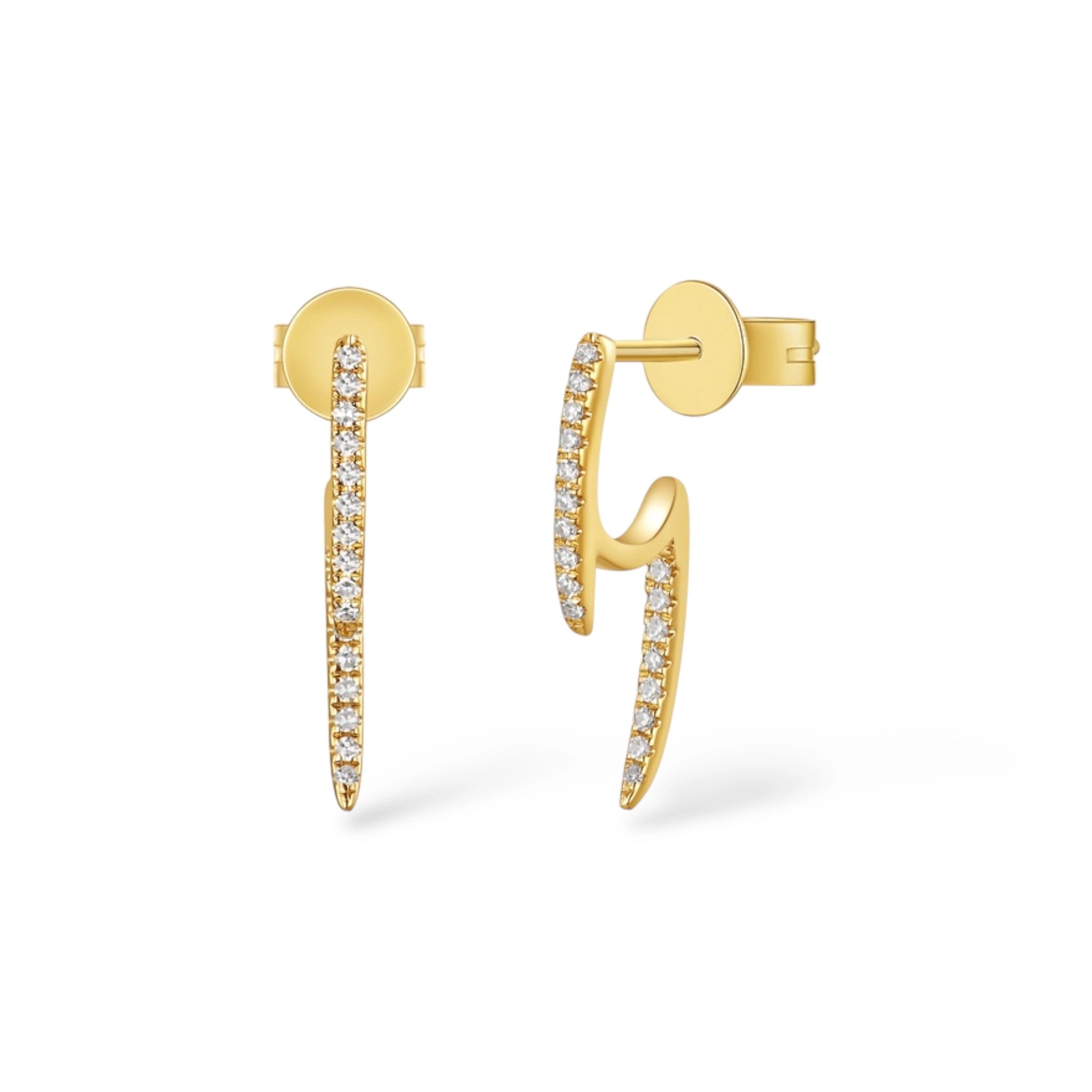 Mini Front & Back Spike Stud Earrings