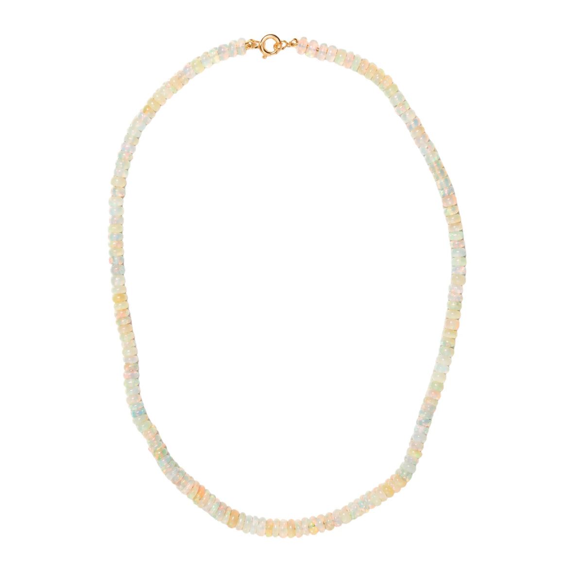 14k gold fire opal beaded necklace layering piece Mama Bijoux Costa Mesa