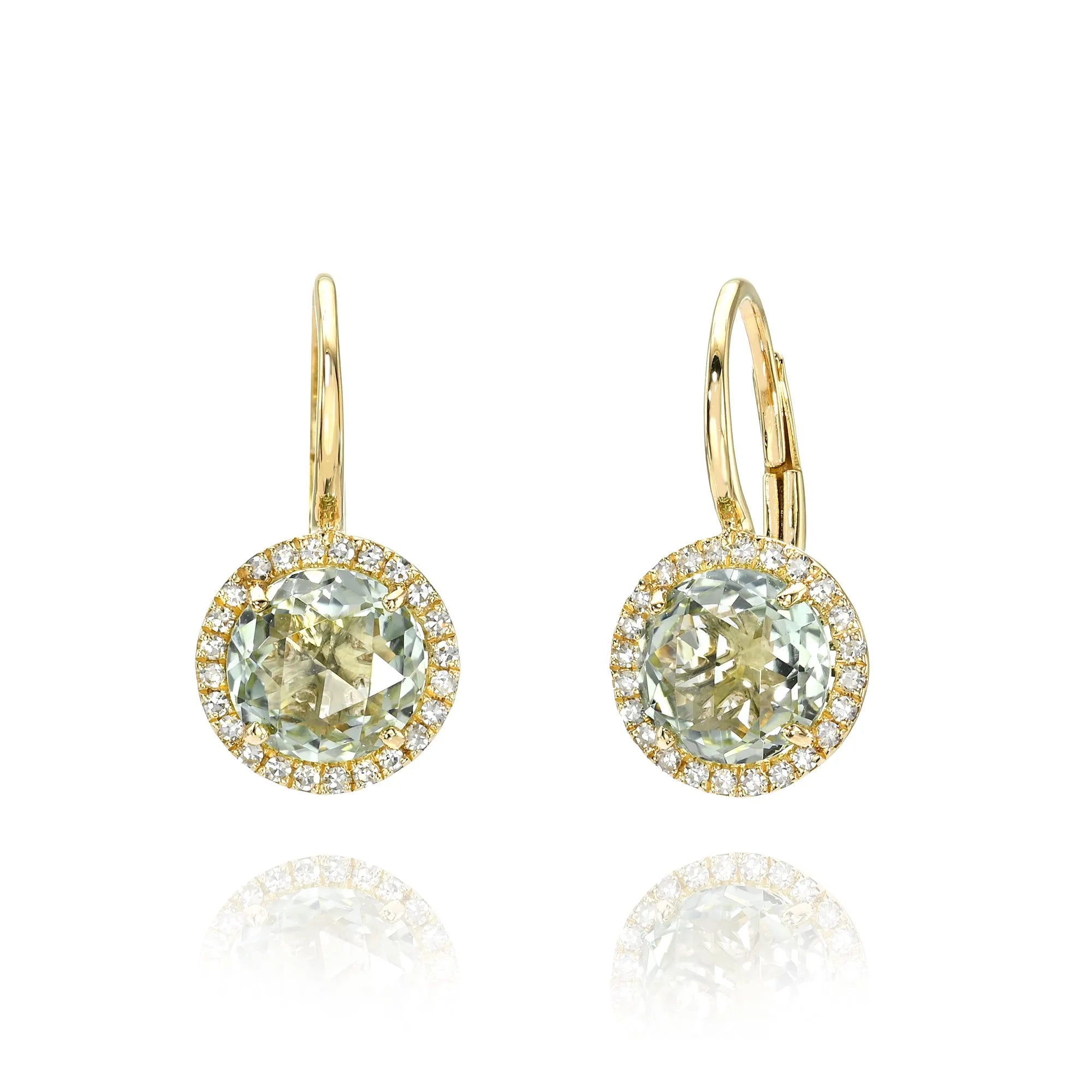 Gemstone & Diamond Pavé Drop Earrings-Earrings-Mama Bijoux