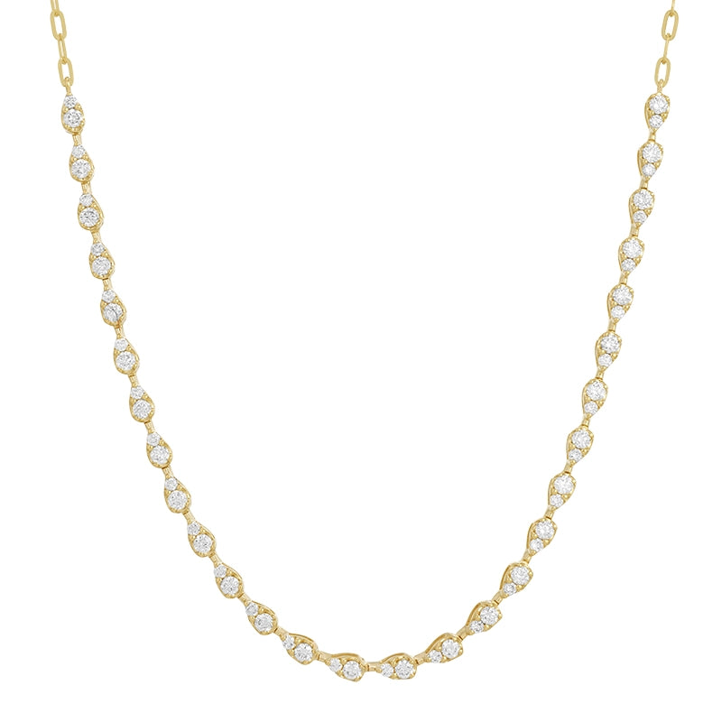 Illusion Pear Diamond Tennis & Chain Necklace-Necklaces-Mama Bijoux