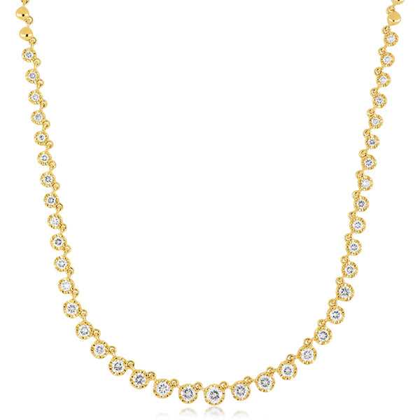 graduated diamonds white round tennis necklace with gold beads mama bijoux