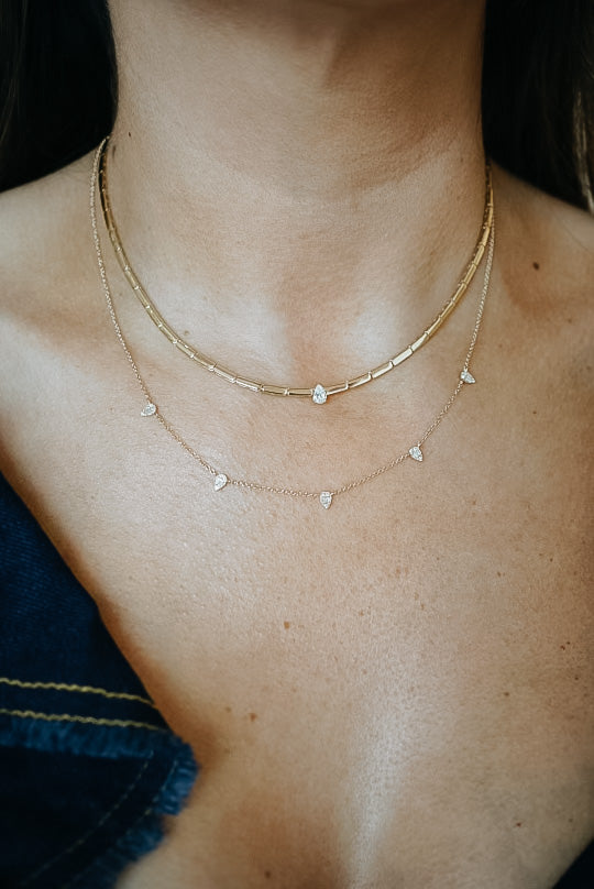 Illusion Pear Diamond Necklace