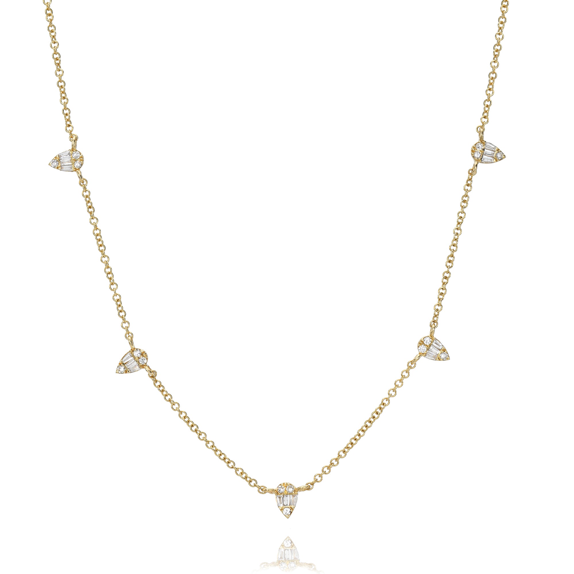 Illusion Pear Diamond Necklace